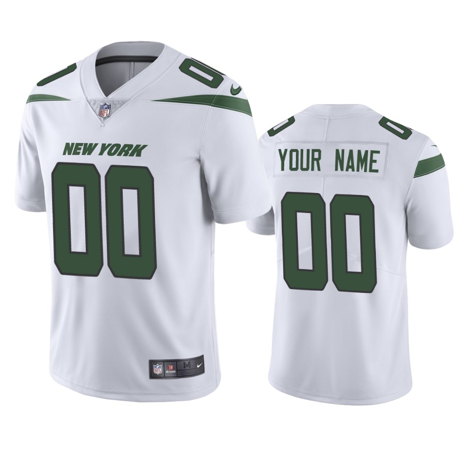 Jets White Green Custom Jersey - Nike - Personalized NFL