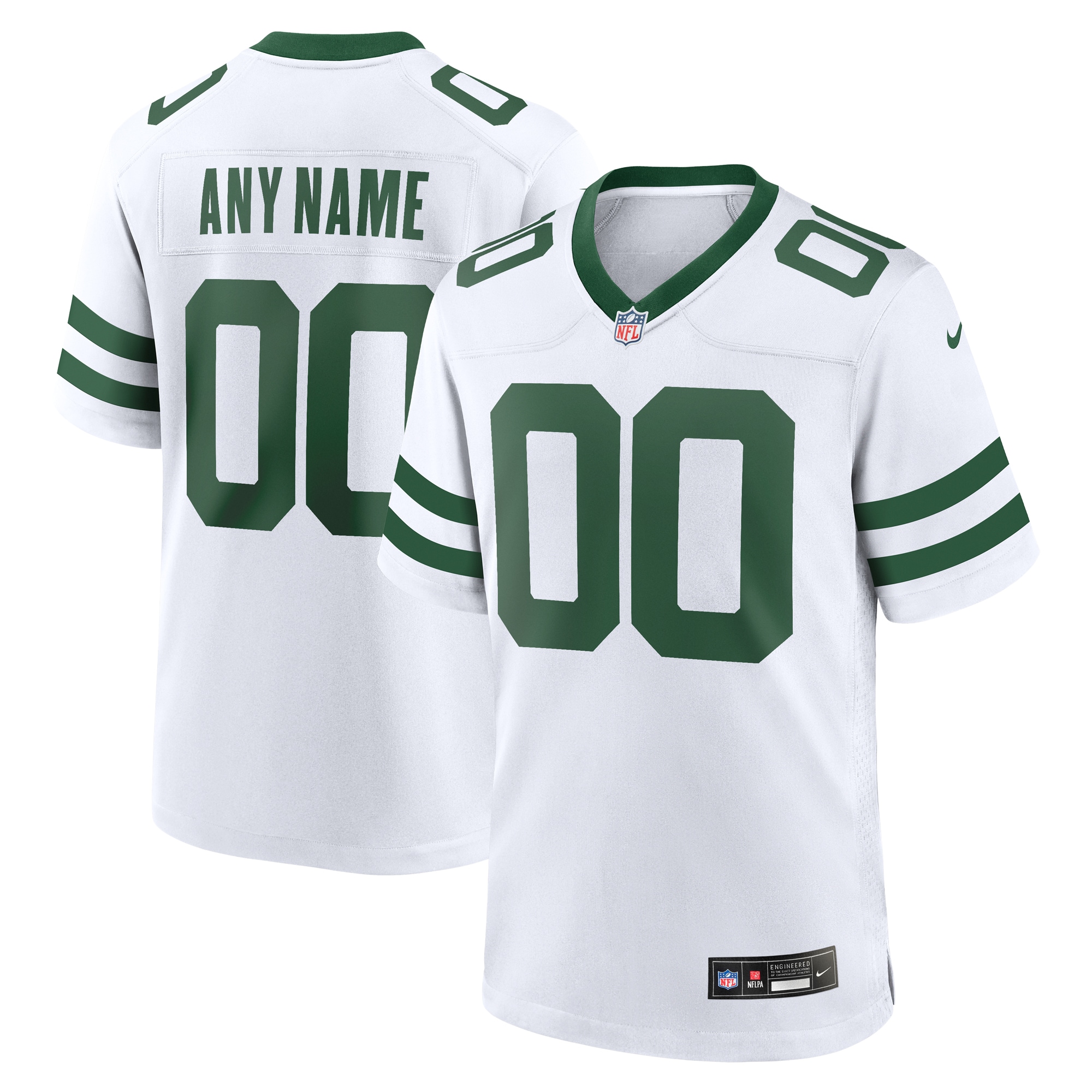 Jets White Green Custom - Nike Jets White & Green Custom Jersey - NFL