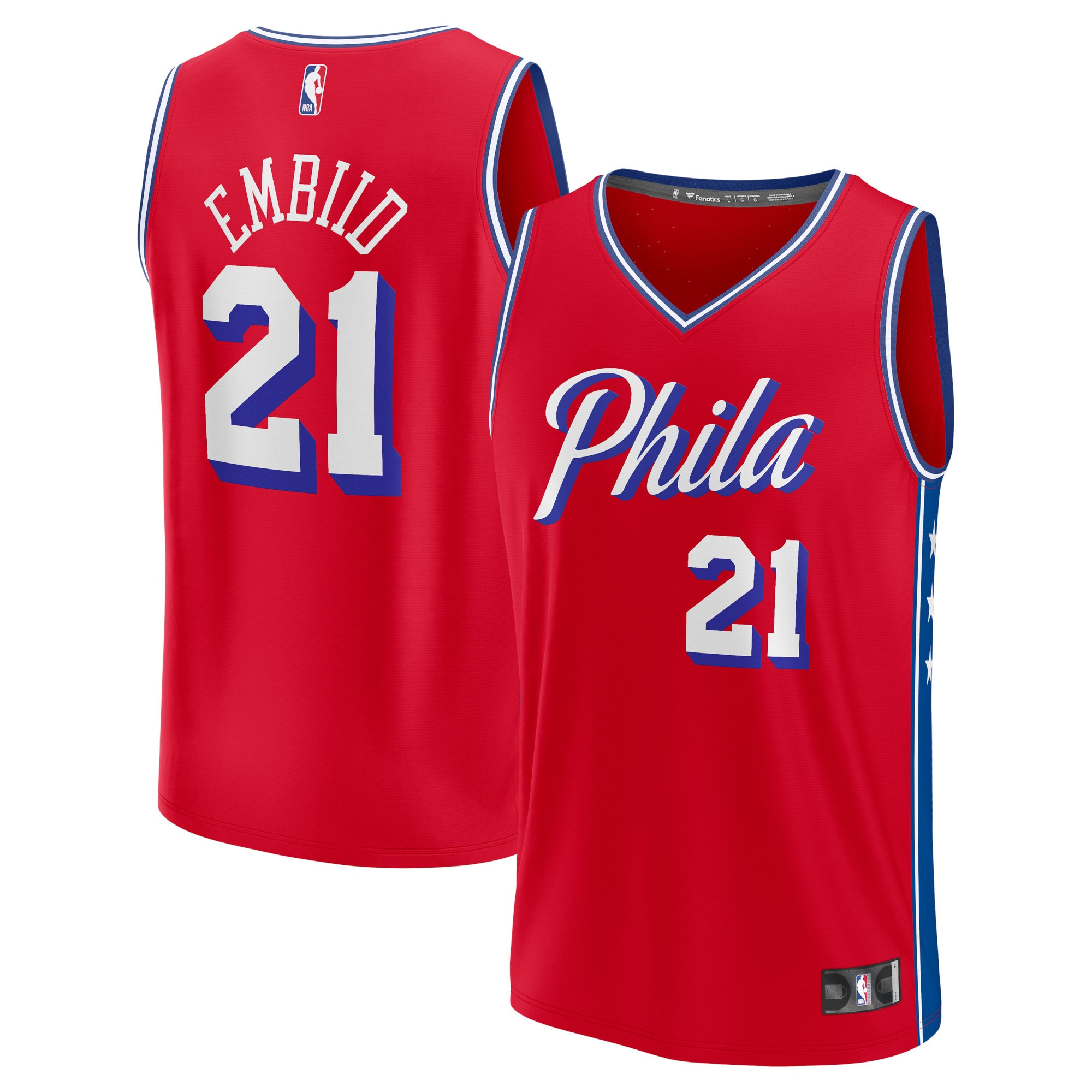 Joel Embiid Philadelphia 76ers Fanatics Fast Break Player Jersey - Statement Edition - Red
