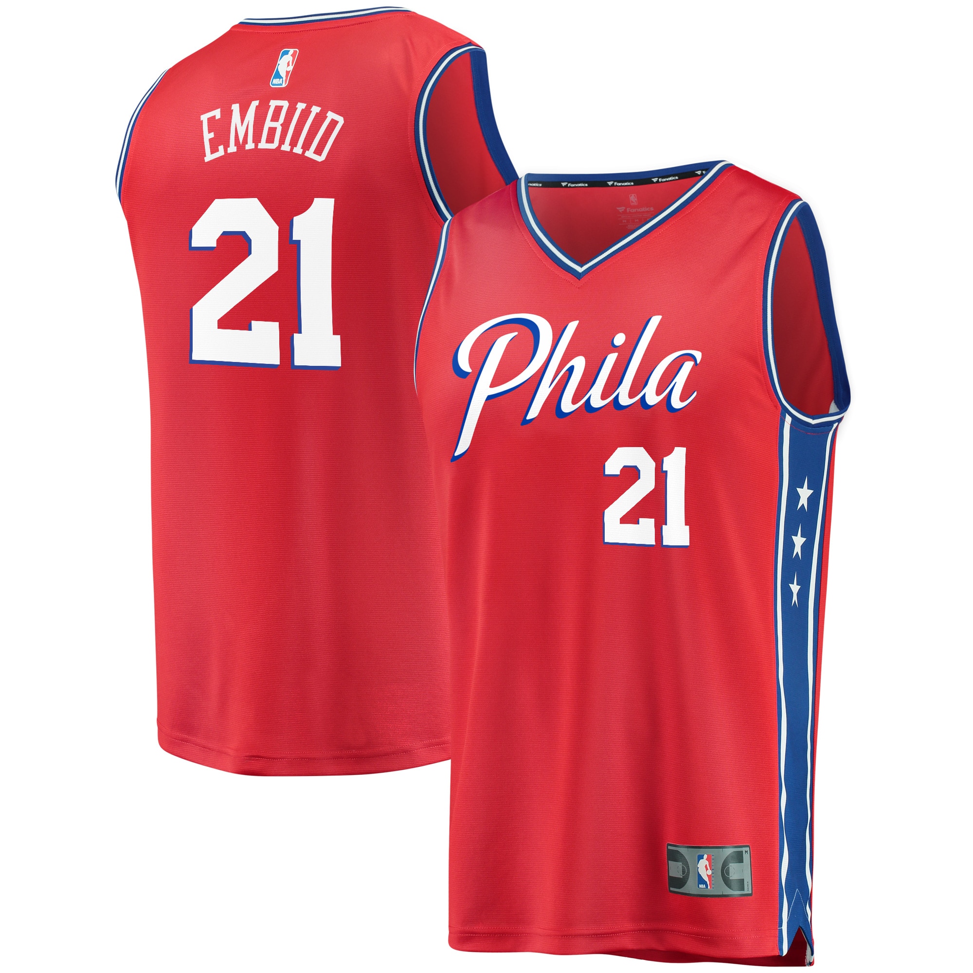 Joel Embiid Philadelphia 76ers Fanatics Youth 2019/20 Fast Break Player Team Jersey - Statement Edition - Red