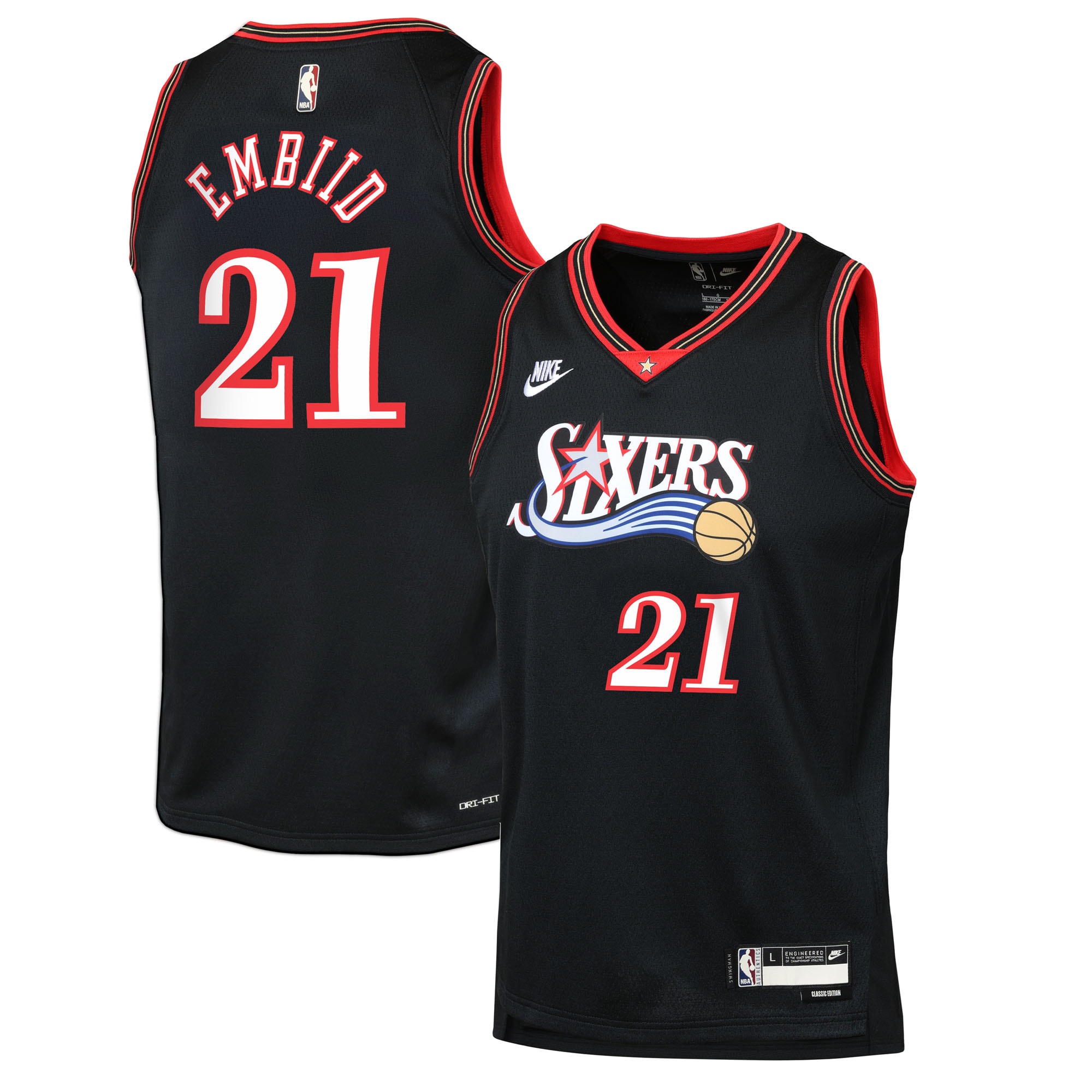 Joel Embiid Philadelphia 76ers Youth Swingman Jersey - Classic Edition - Black