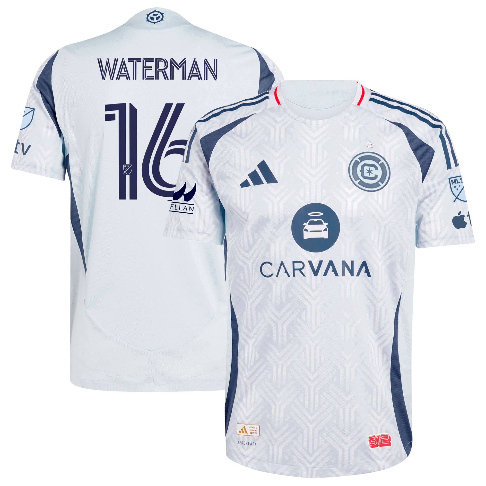 Joel Waterman Chicago Fire 2025 The Municipal Kit On-Field Jersey - Light Blue