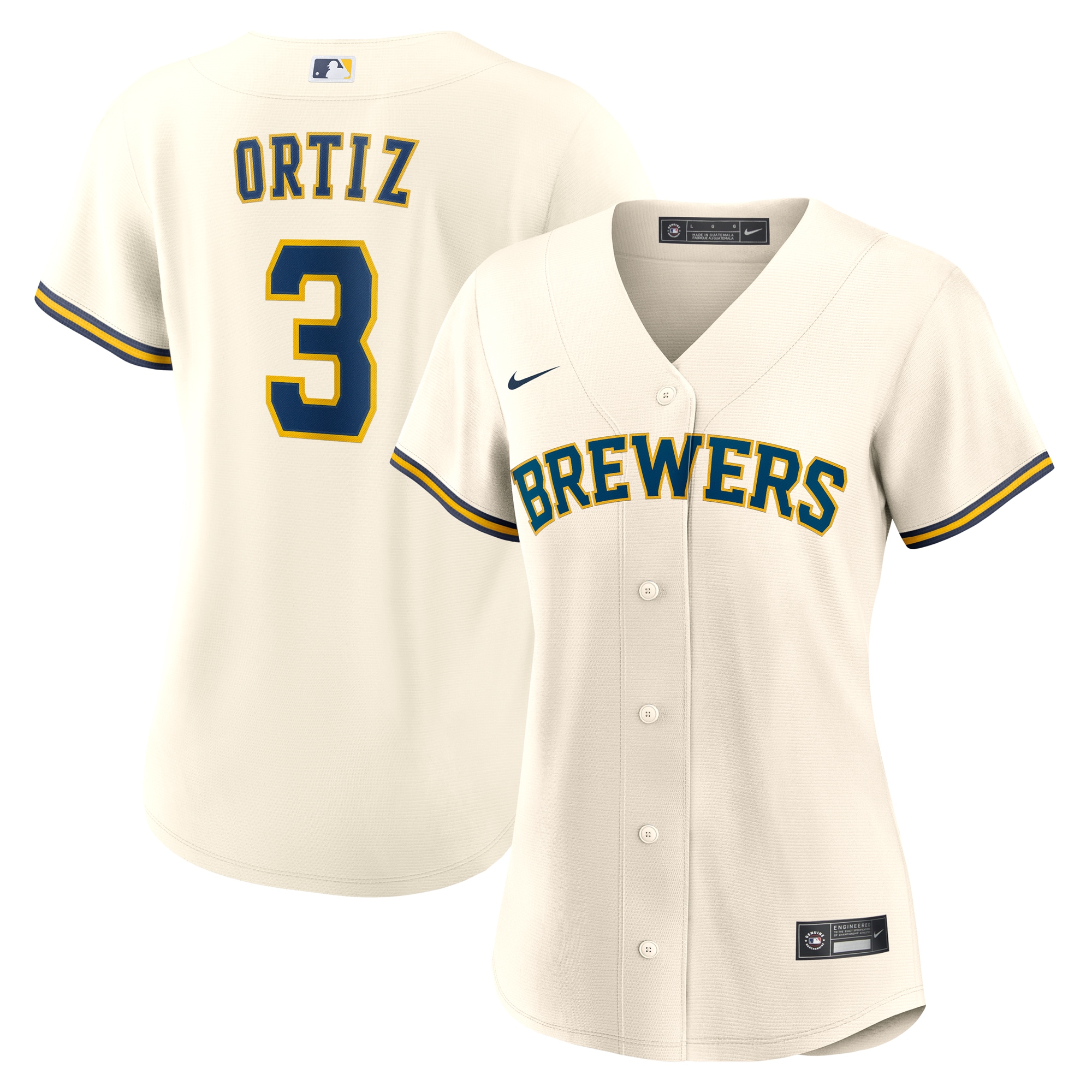 Joey Ortiz Milwaukee Brewers Women's Home Jersey - Cream