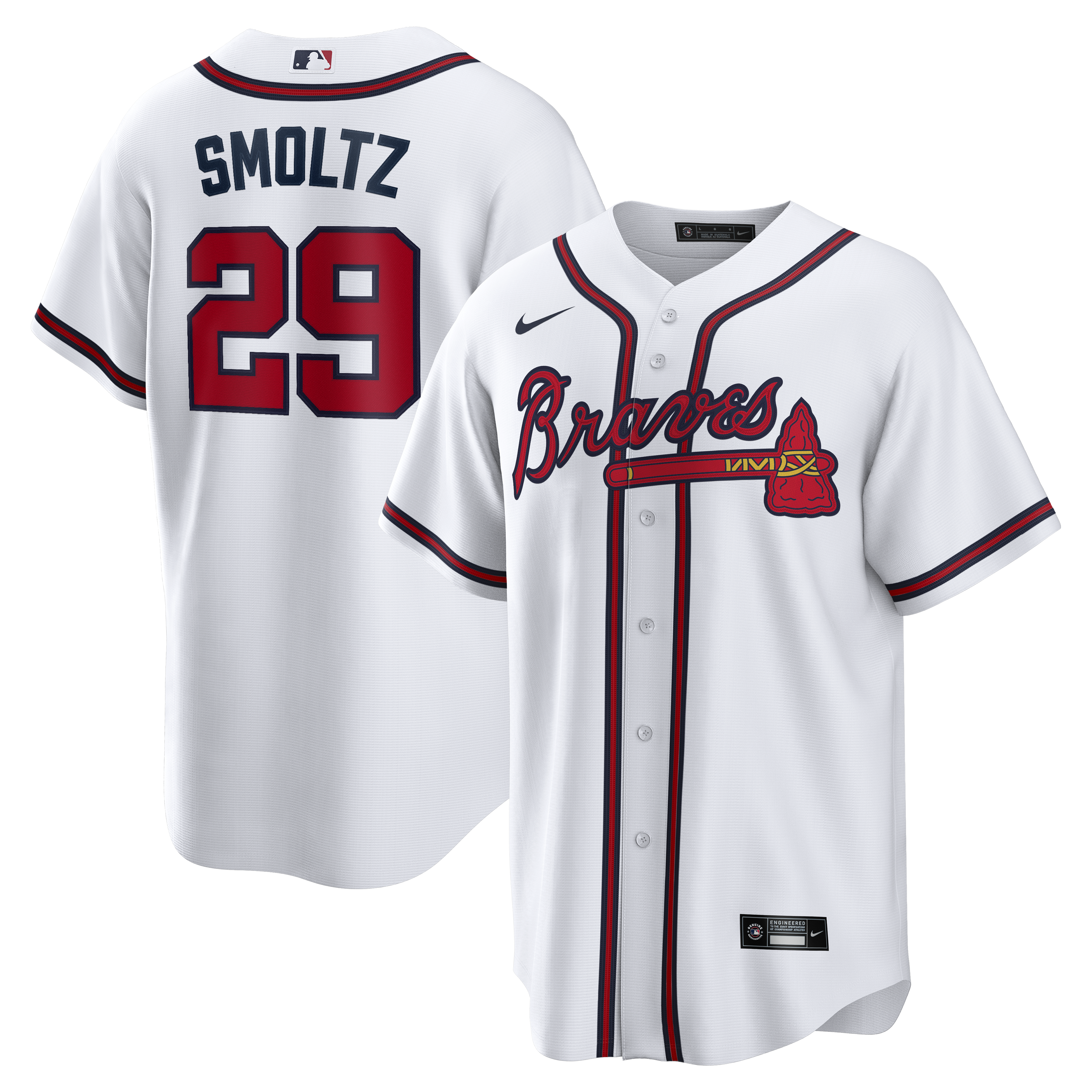 John Smoltz Atlanta Braves Home Retired Player Jersey - White