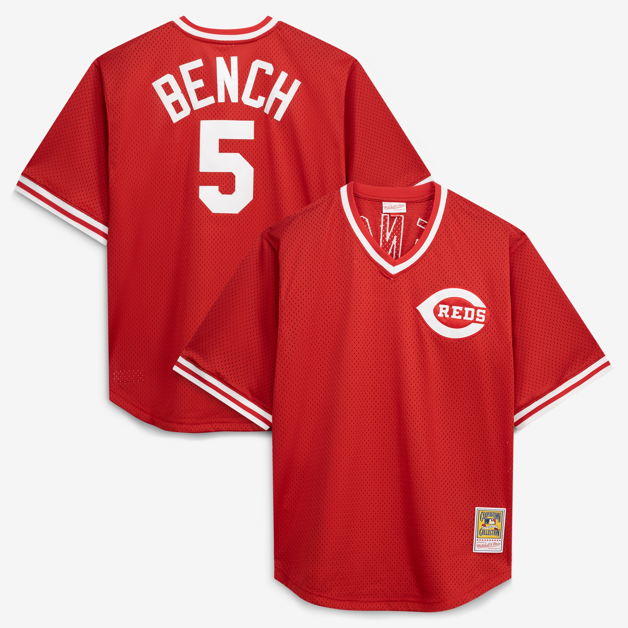 Johnny Bench Cincinnati Reds Cooperstown Collection Big & Tall Mesh Batting Practice Jersey - Red