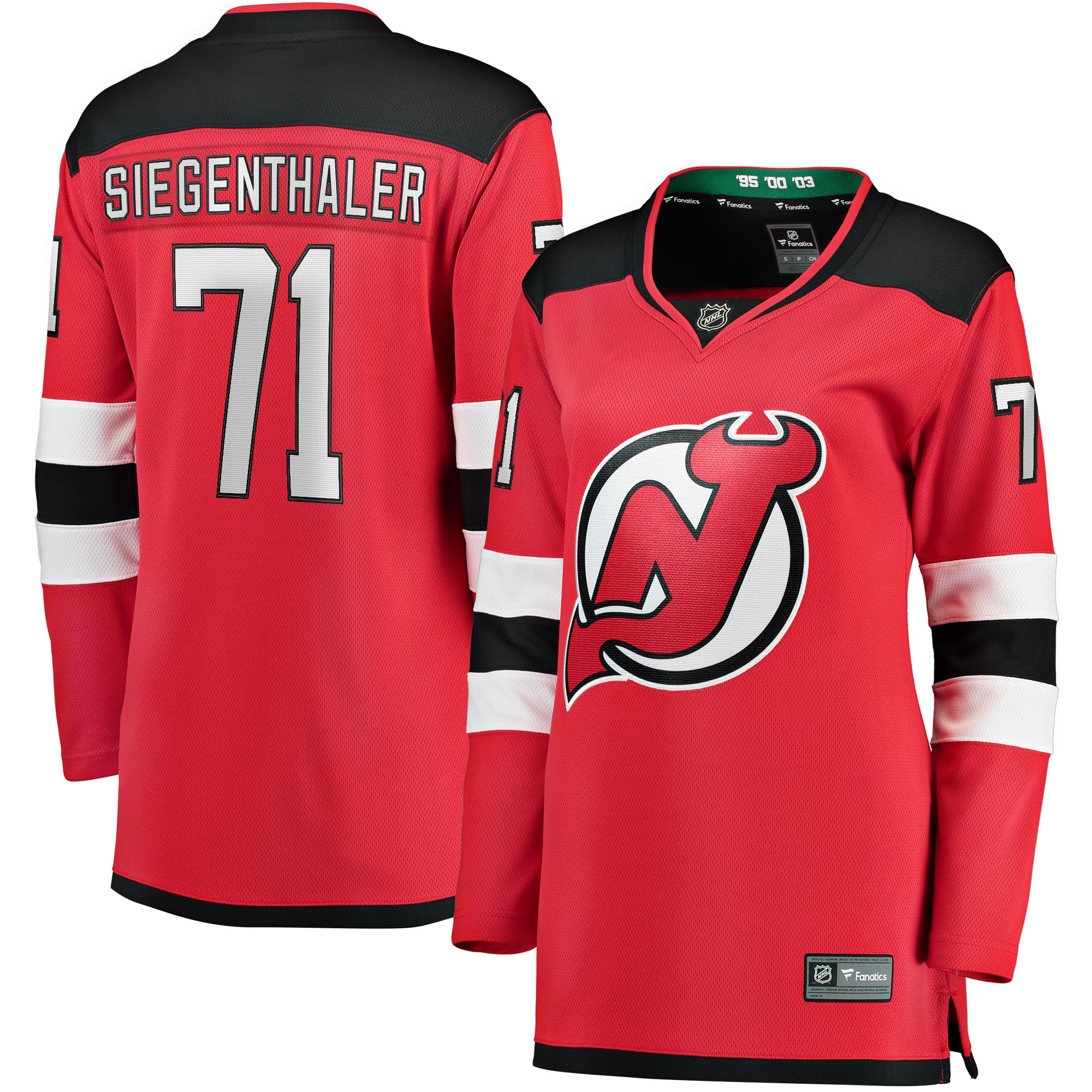 Jonas Siegenthaler New Jersey Devils Fanatics Women's Home Breakaway Player Jersey - Red