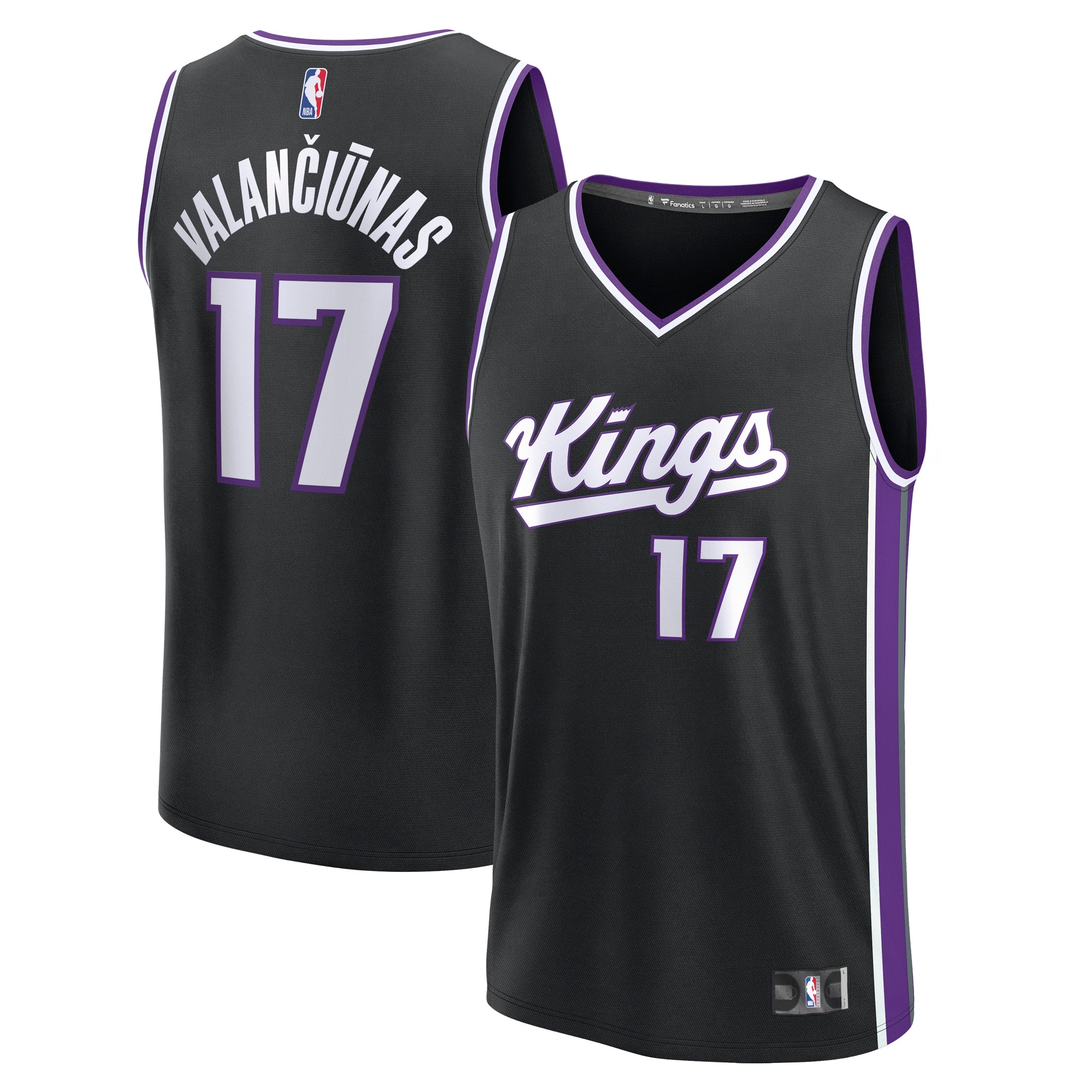 Jonas Valančiūnas Sacramento Kings Fanatics Fast Break Jersey - Black - Icon Edition
