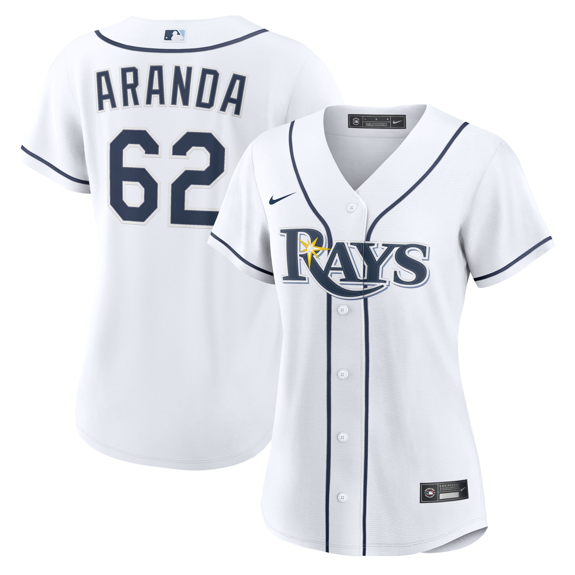 Jonathan Aranda Tampa Bay Rays Women's Home Jersey - White