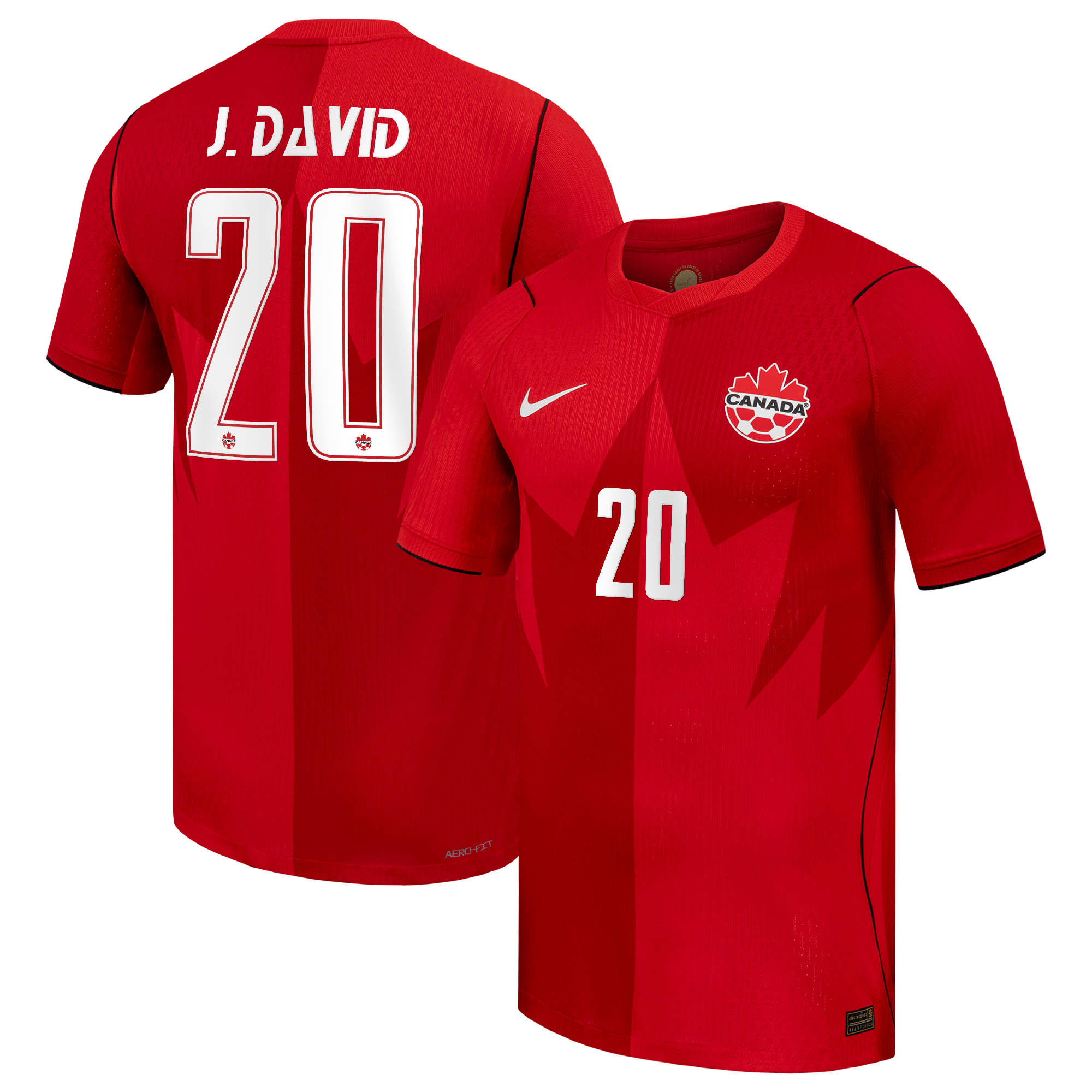 Jonathan David Canada Soccer 2026 Home Match Jersey - Red