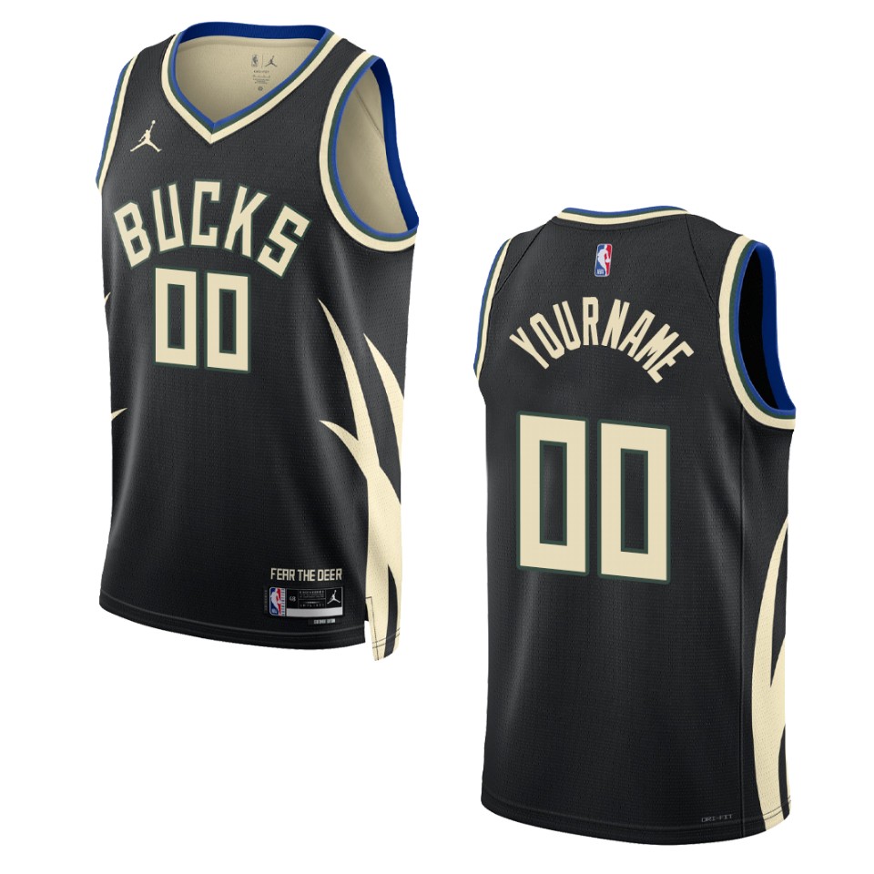 Jordan Bucks Black Custom Jersey - Personalized Edition