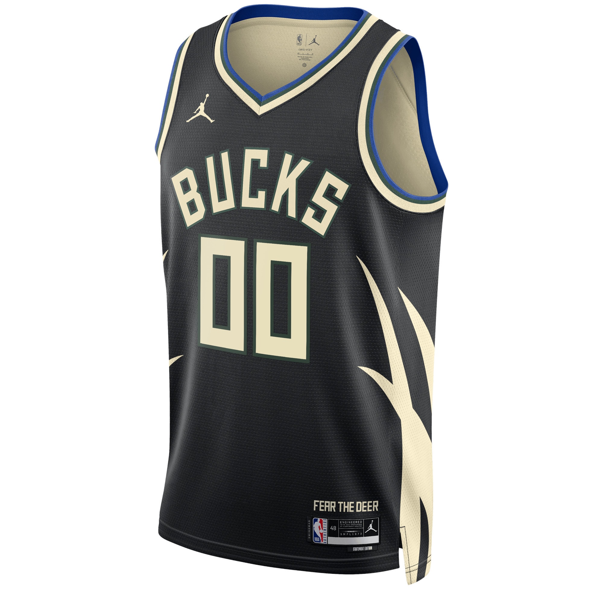 Alternative view of Jordan Bucks Black Jersey - Custom Jordan Bucks Black Statement Jersey