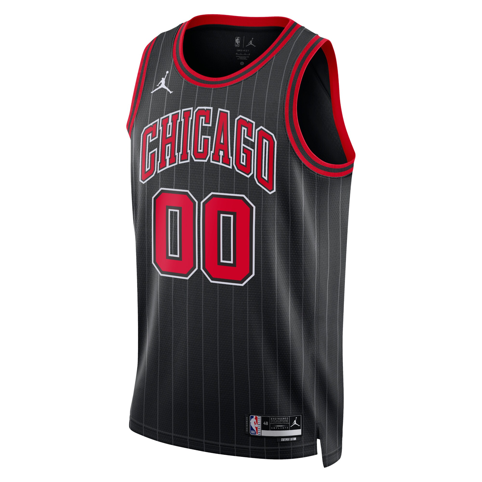 Alternative view of Jordan Bulls Black Custom Jersey - Statement Edition