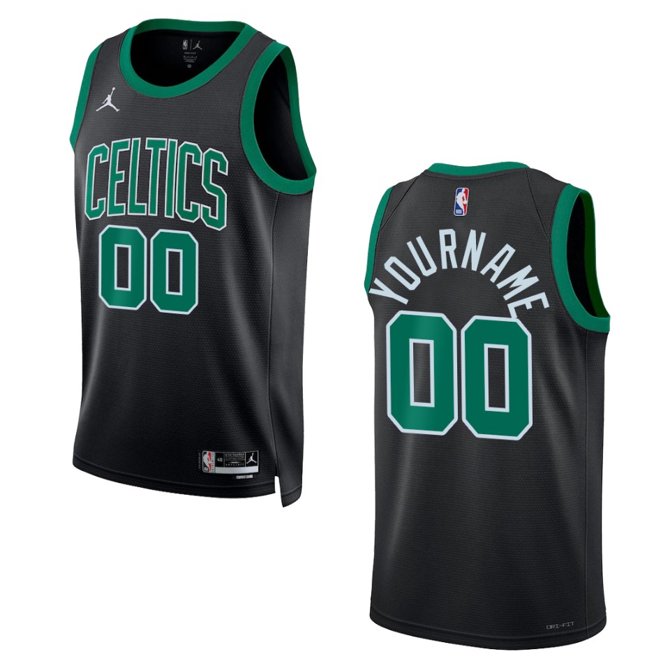 Jordan Celtics Black Custom Jersey - Personalized Edition