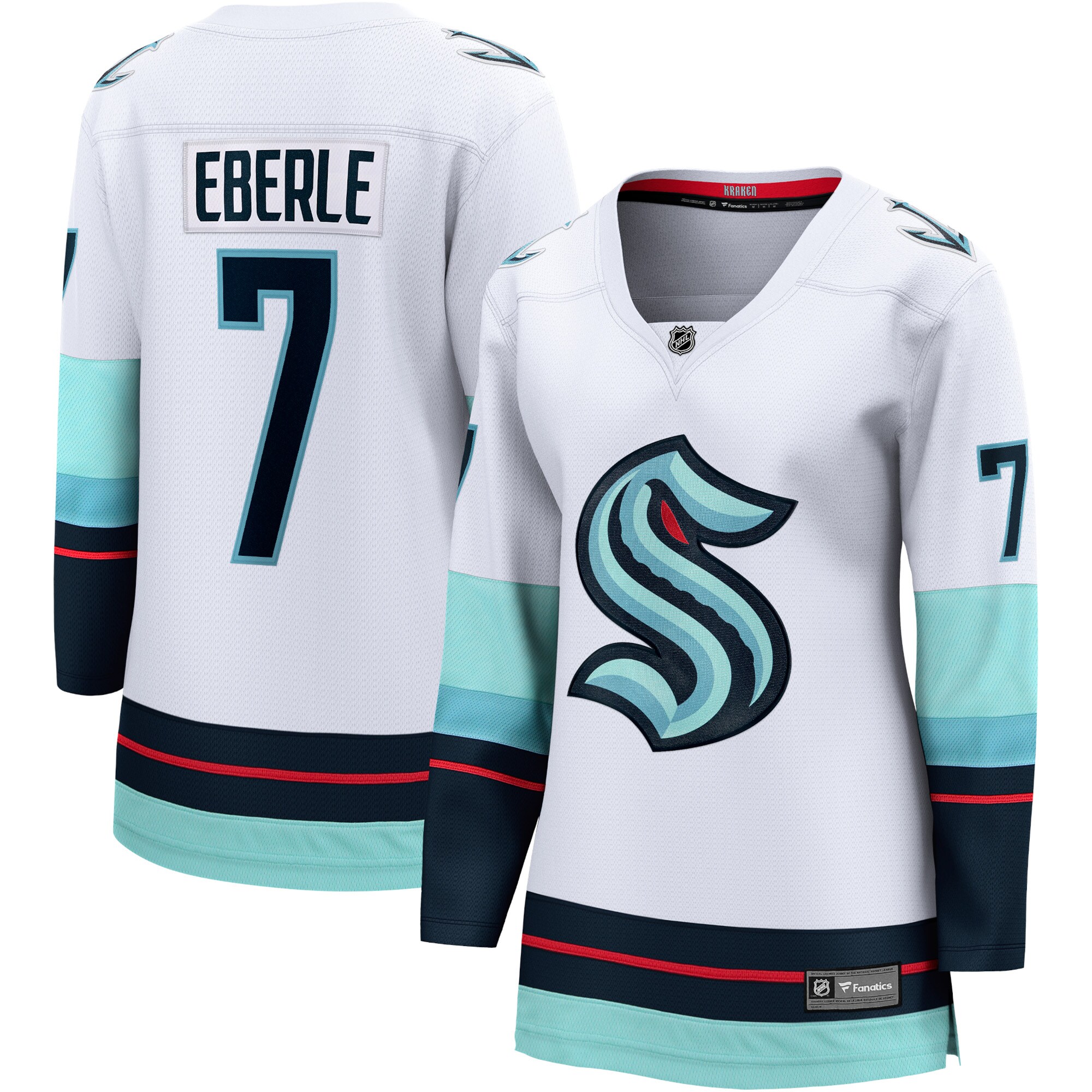 Jordan Eberle Seattle Kraken Fanatics Women's Away Breakaway Jersey - White