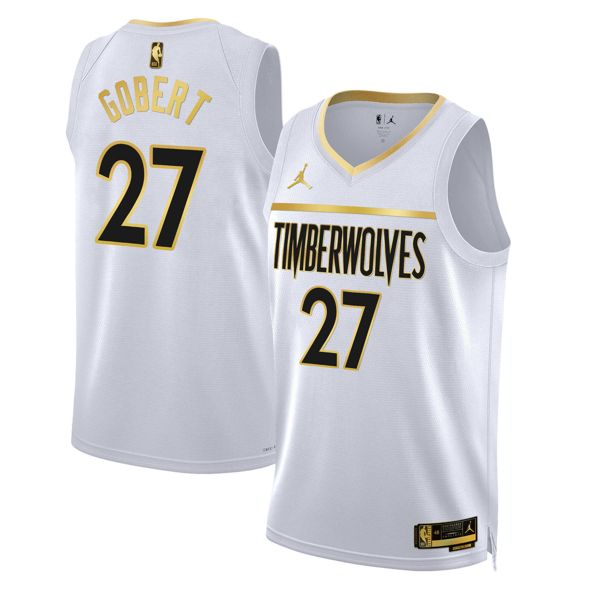 Alternative view of Jordan Edwards Timberwolves Jersey - White & Gold Edition