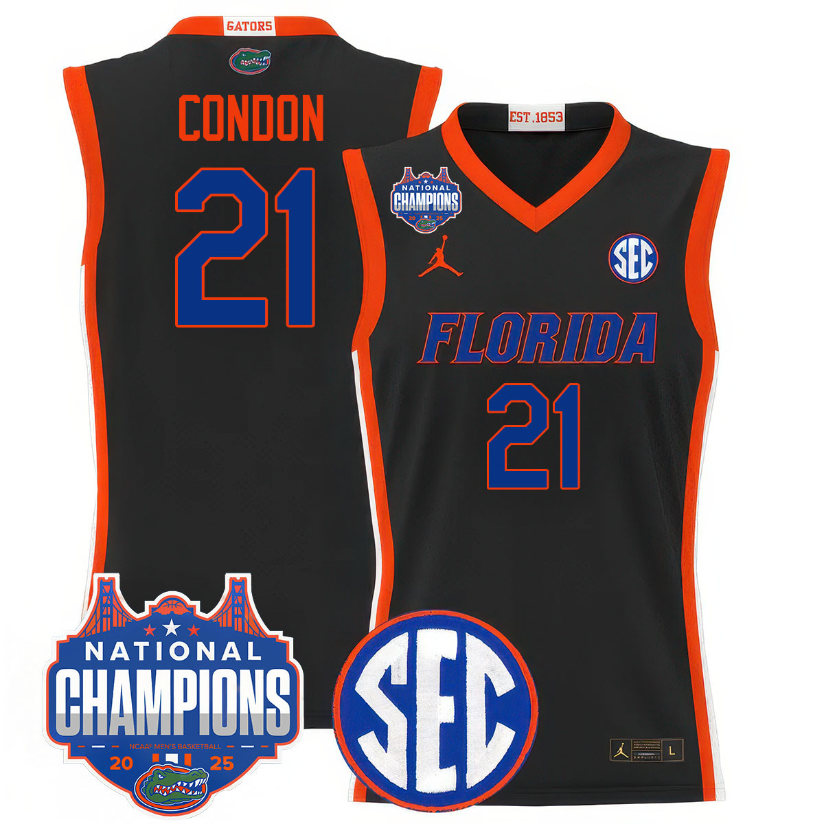 Alternative view of Jordan Florida Gators Black Jersey - Jordan Florida Gators Black