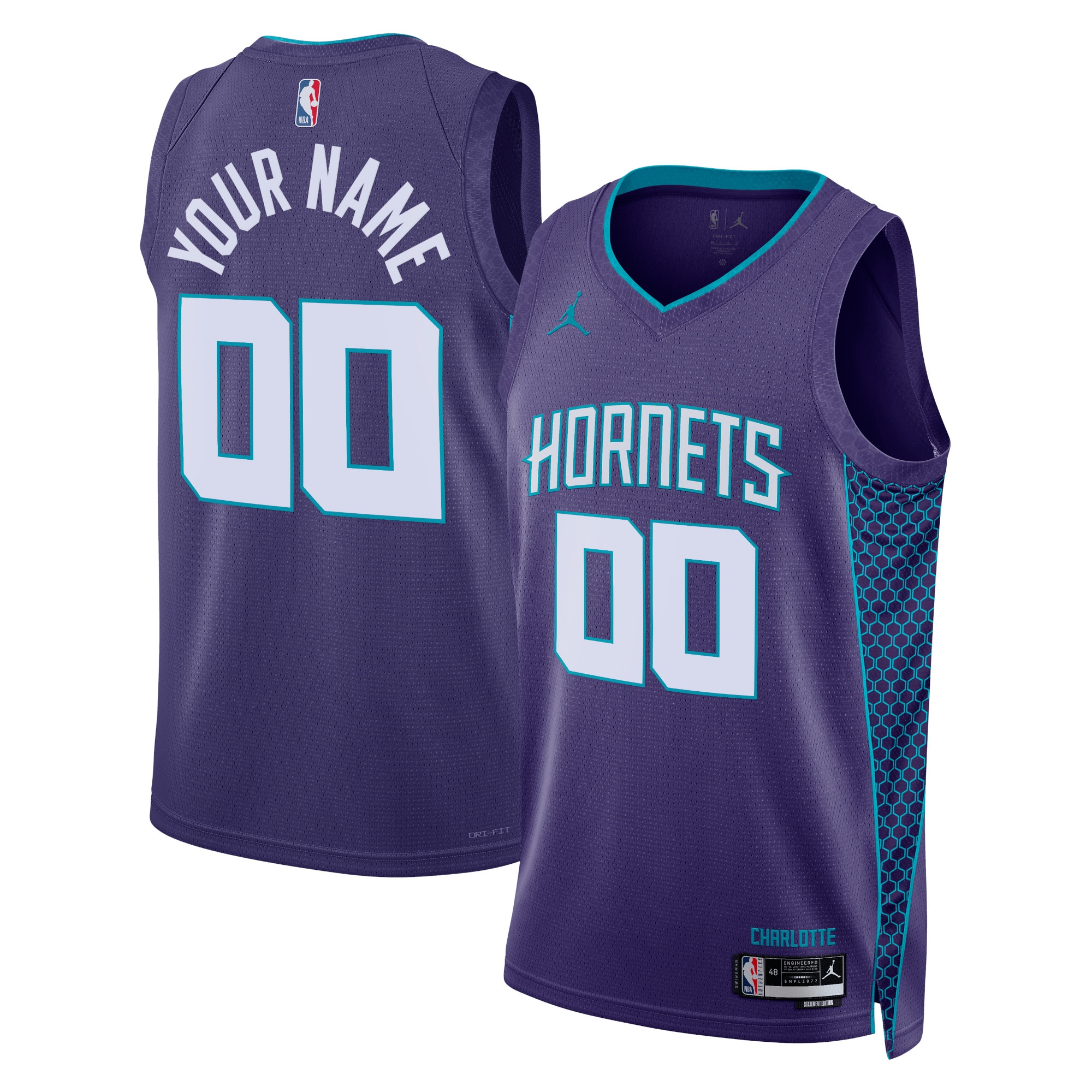 Jordan Hornets Purple Custom Jersey - Personalized NBA