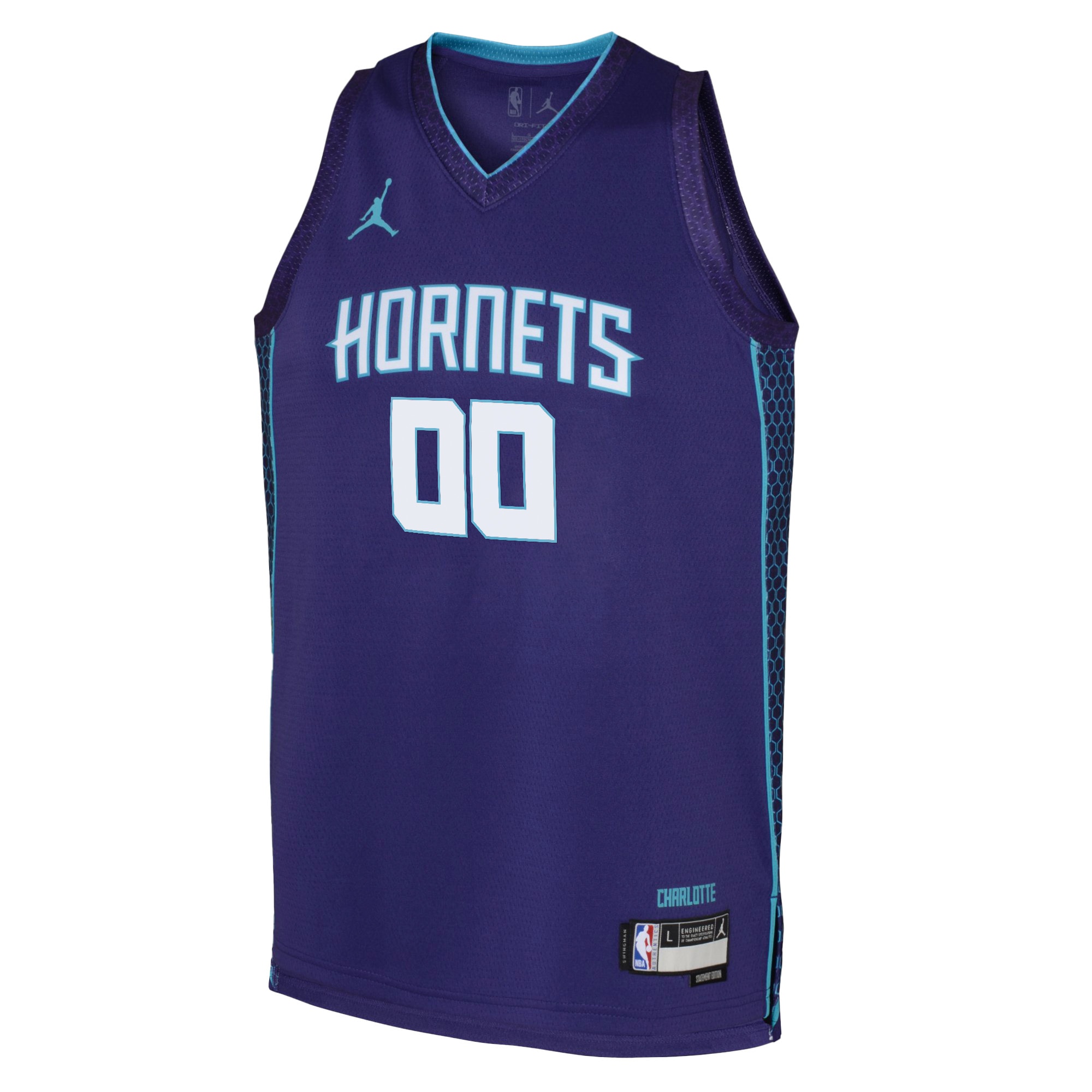 Alternative view of Jordan Hornets Purple Custom Jersey - Personalized NBA Edition