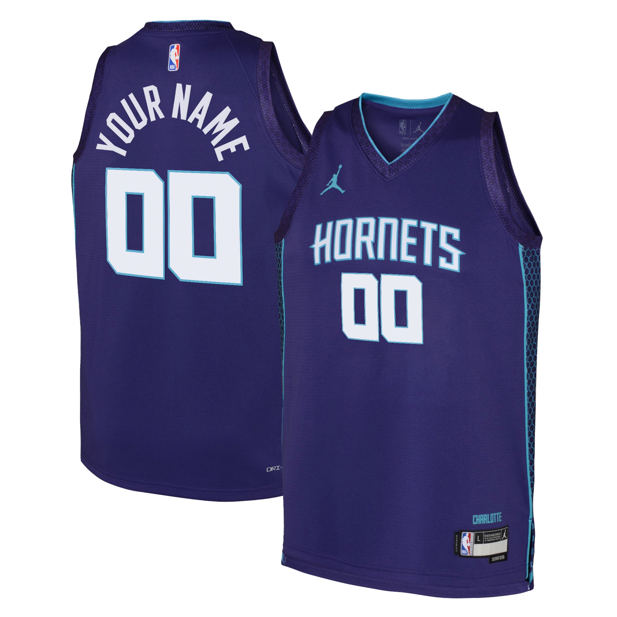 Jordan Hornets Purple Custom Jersey - Personalized NBA Edition