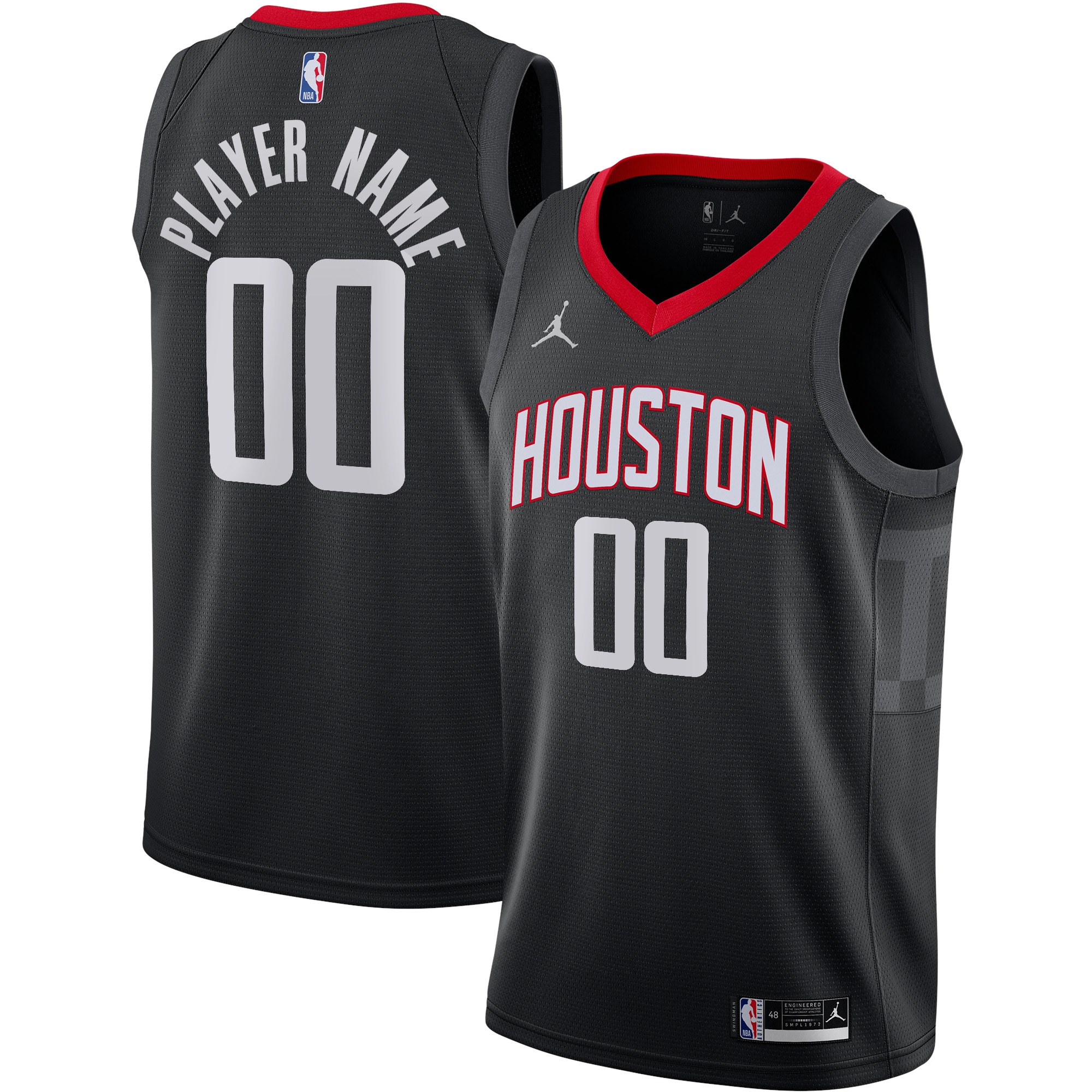 Jordan Houston Rockets Gray Jersey - Custom Edition