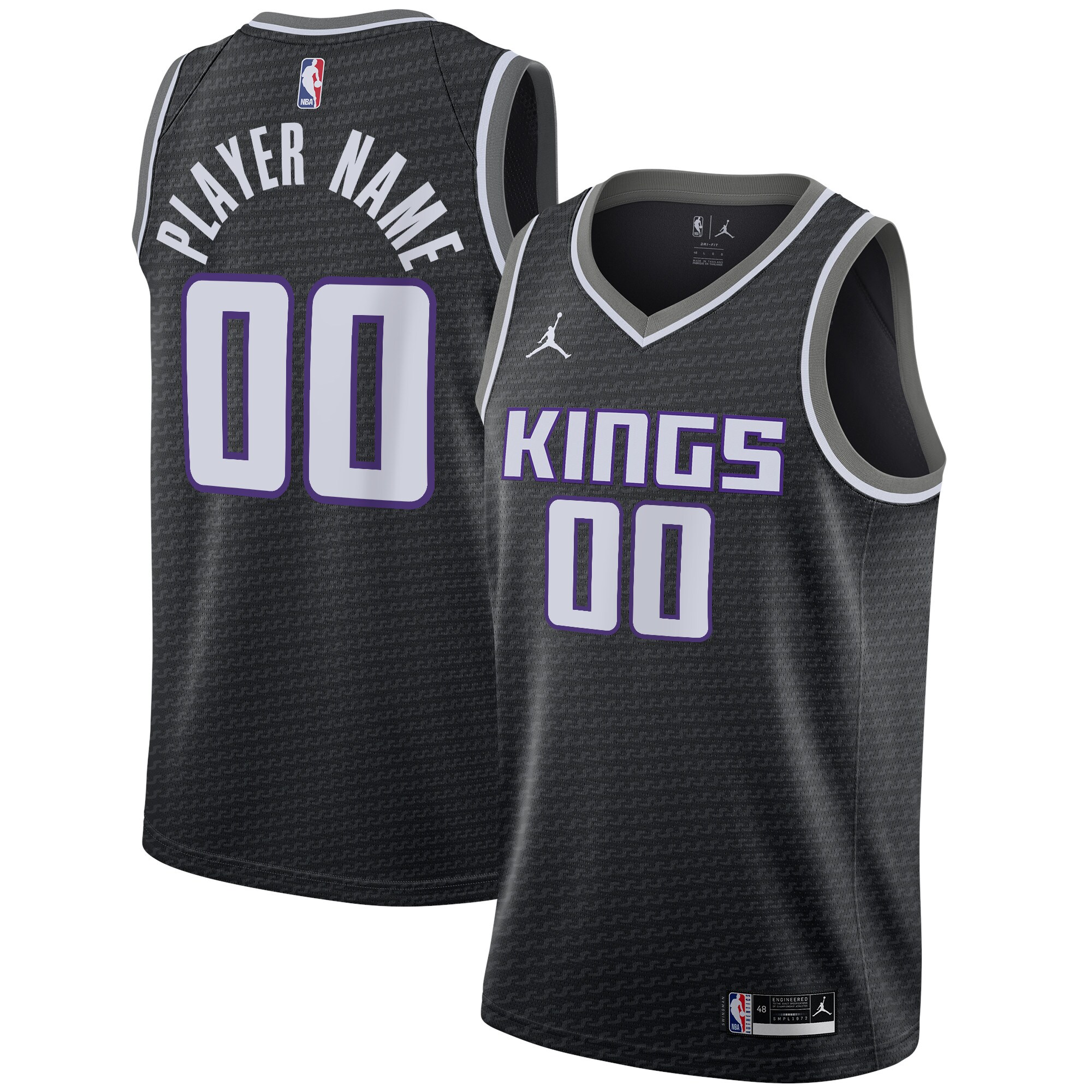 Jordan Kings Black Icon Jersey - Customizable Edition