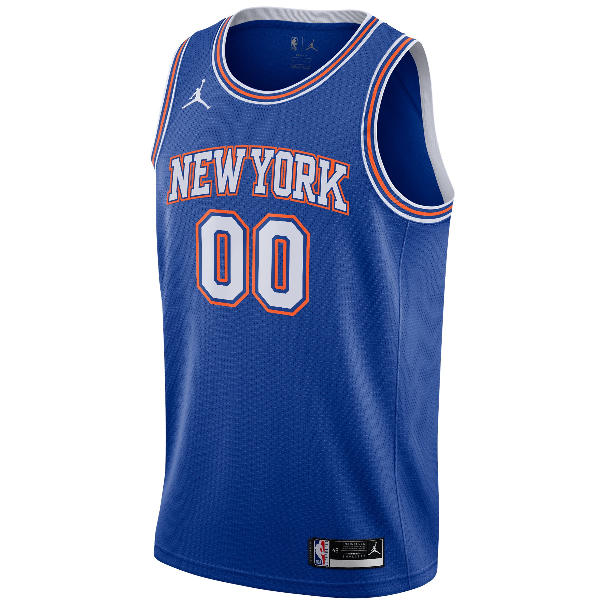 Alternative view of Jordan Knicks Blue Jersey - Custom Name & Number - Swingman