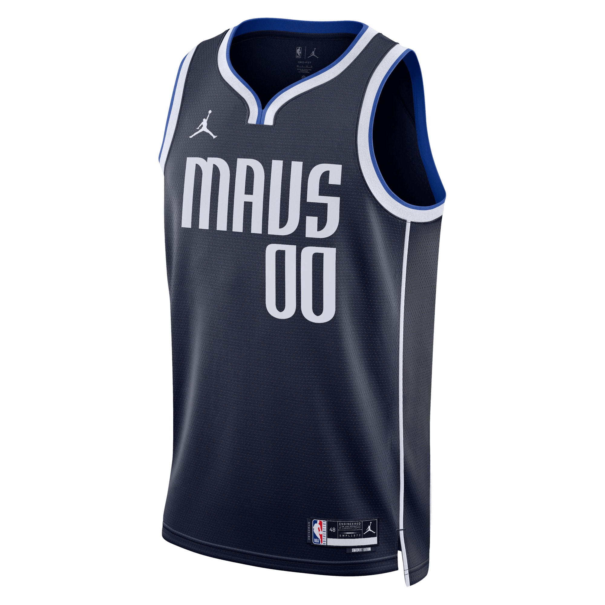 Alternative view of Jordan Mavericks Navy Custom Jersey - Statement Edition