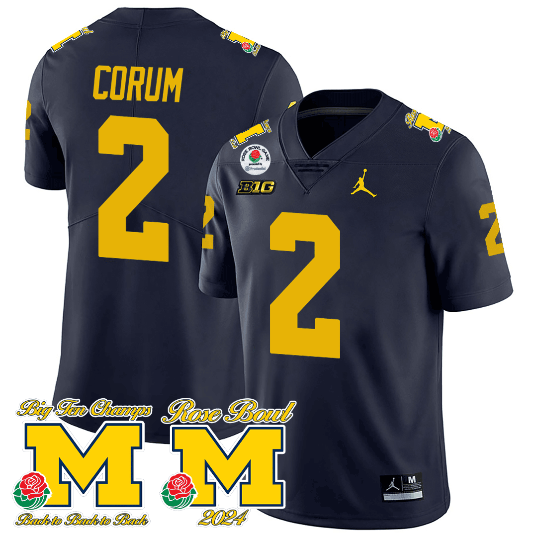 Alternative view of Jordan Michigan Rose Bowl Jersey - Jordan Michigan McCarthy #9 Rose