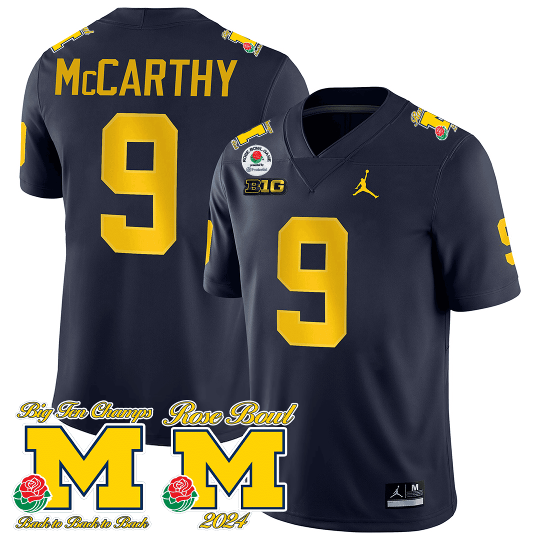 Jordan Michigan Rose Bowl Jersey - Jordan Michigan McCarthy #9 Rose