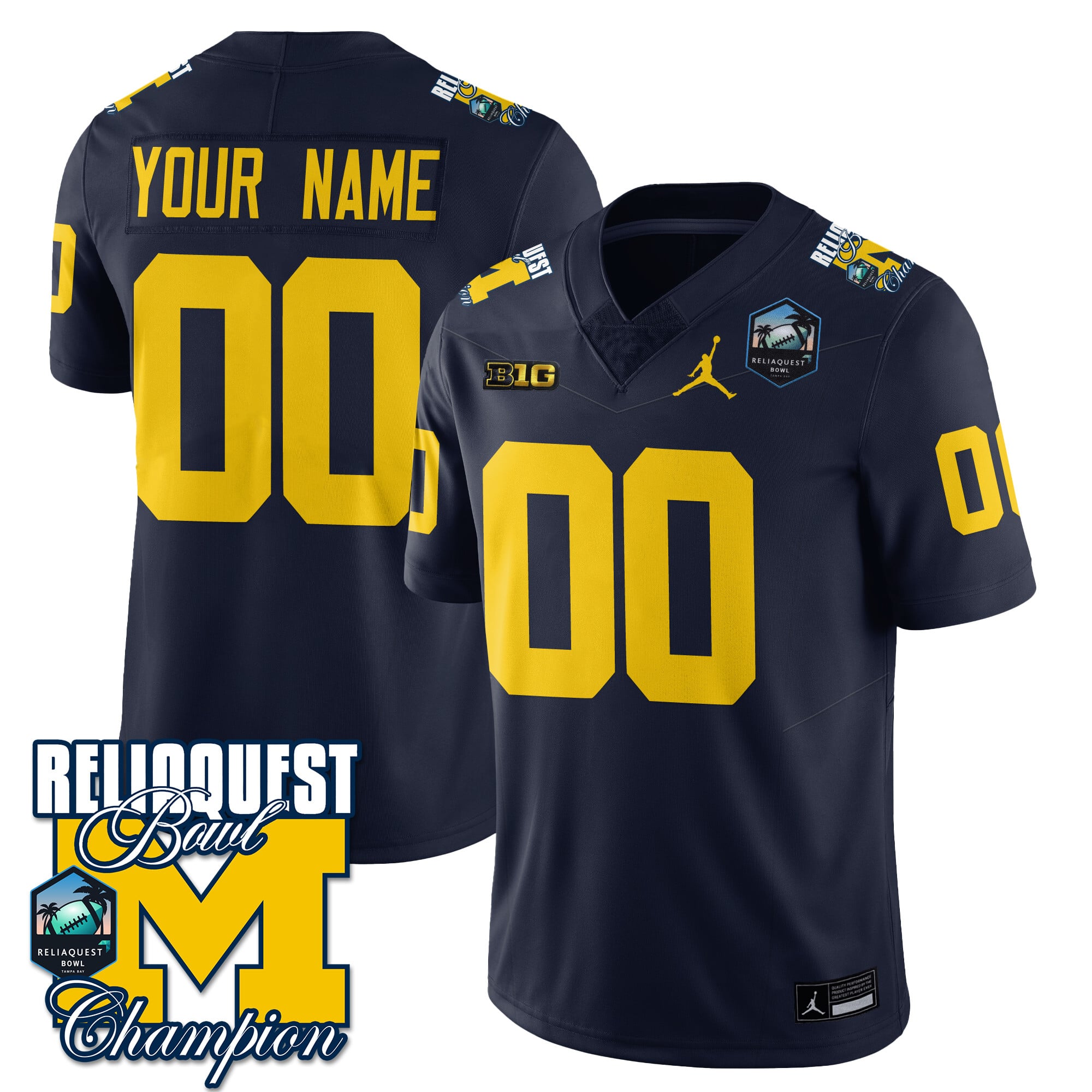 Alternative view of Jordan Michigan Yellow Jersey - Jordan Michigan Wolverines Yellow
