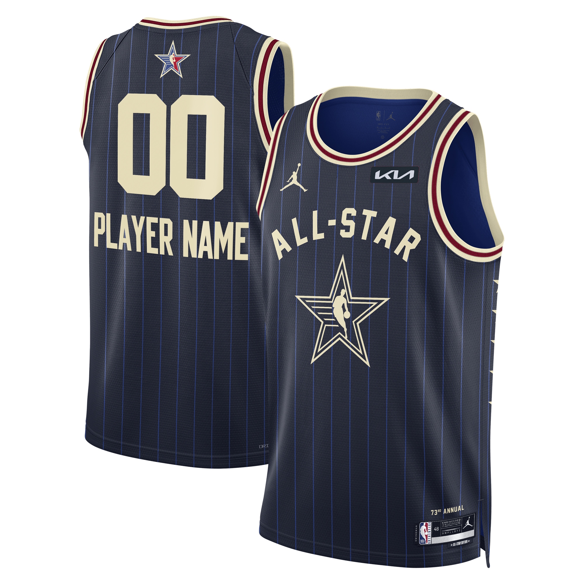 Jordan Navy Pinstripe Jersey - Jordan All-Star Navy Pinstripe Jersey