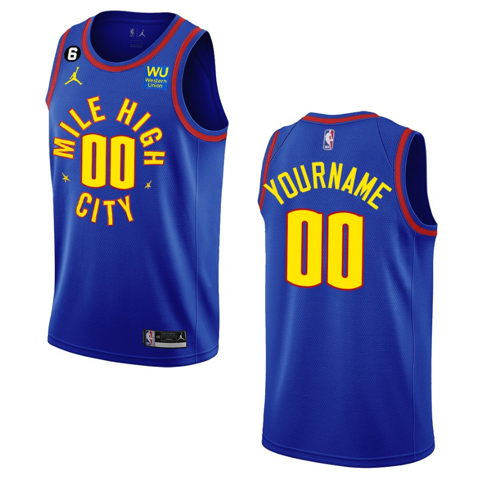 jordan Nuggets Blue Custom Jersey - Nuggets Blue Custom Jersey