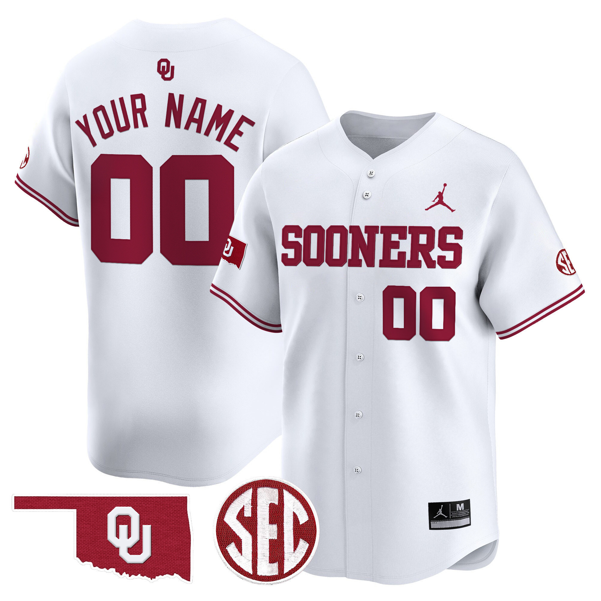 Alternative view of Jordan Oklahoma Crimson Jersey - Jordan Oklahoma Sooners Crimson