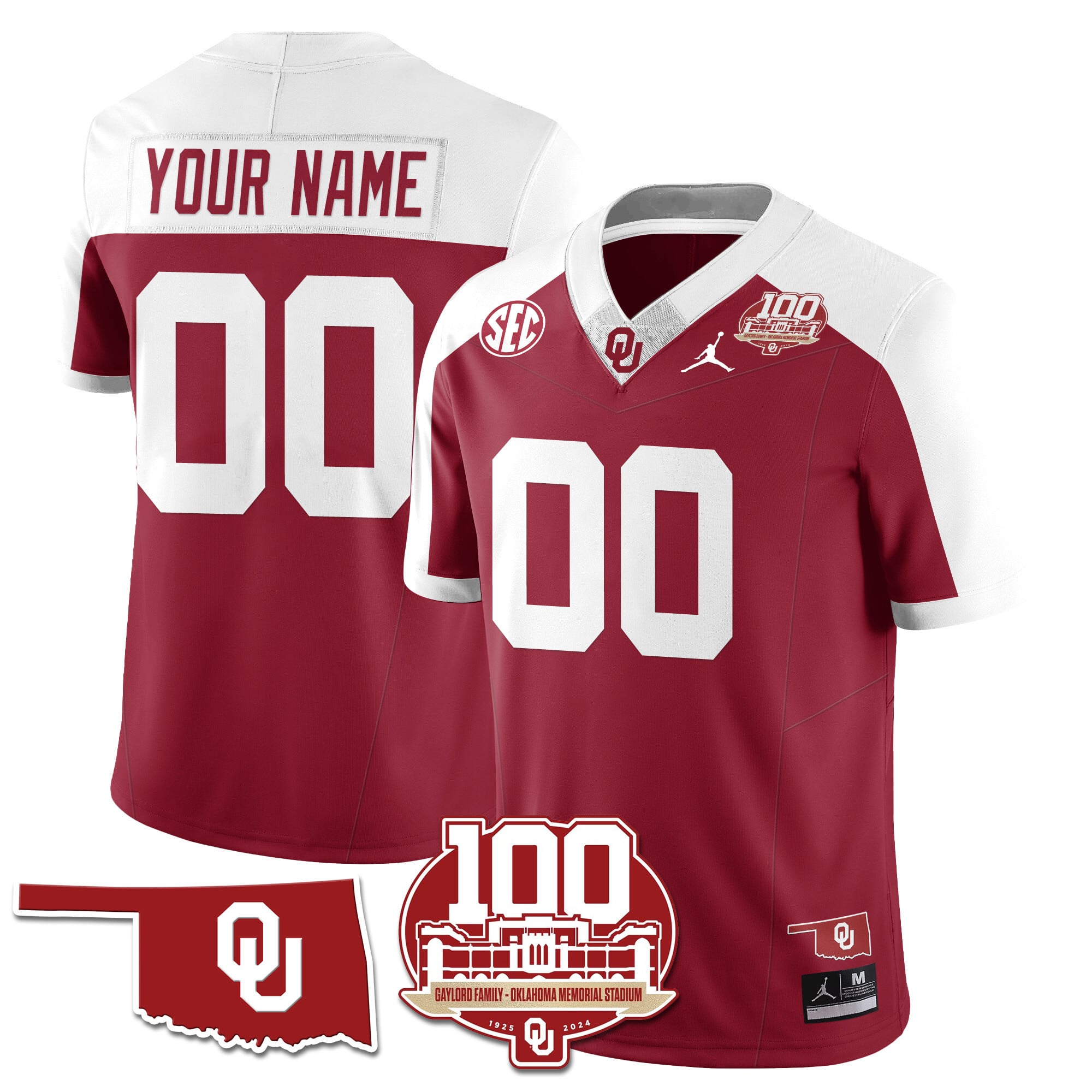 Alternative view of jordan Oklahoma Sooners Gray Jersey - Jordan Oklahoma Sooners Gray 2
