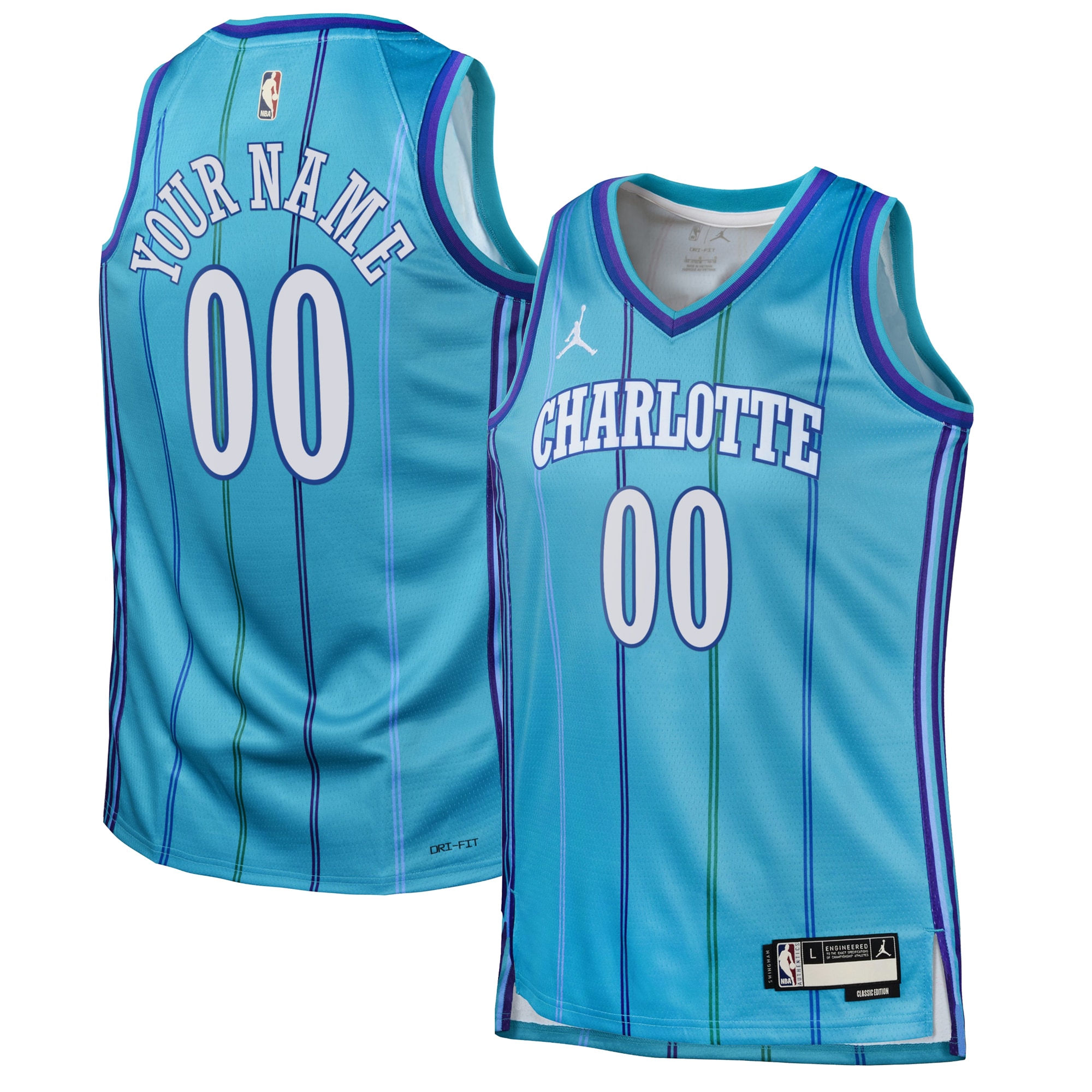 jordan personalized Hornets Teal Custom Jersey - Jordan Hornets Teal