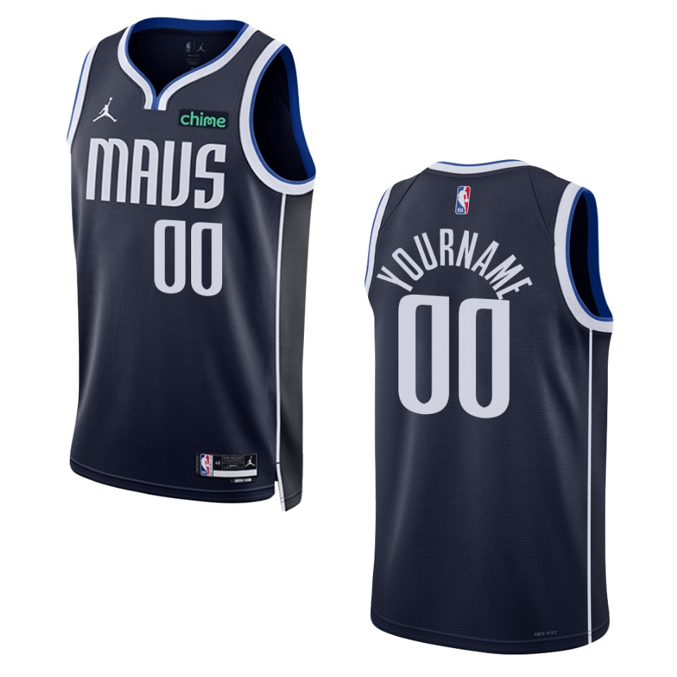 jordan personalized Mavericks Navy Custom Jersey - Jordan Mavericks