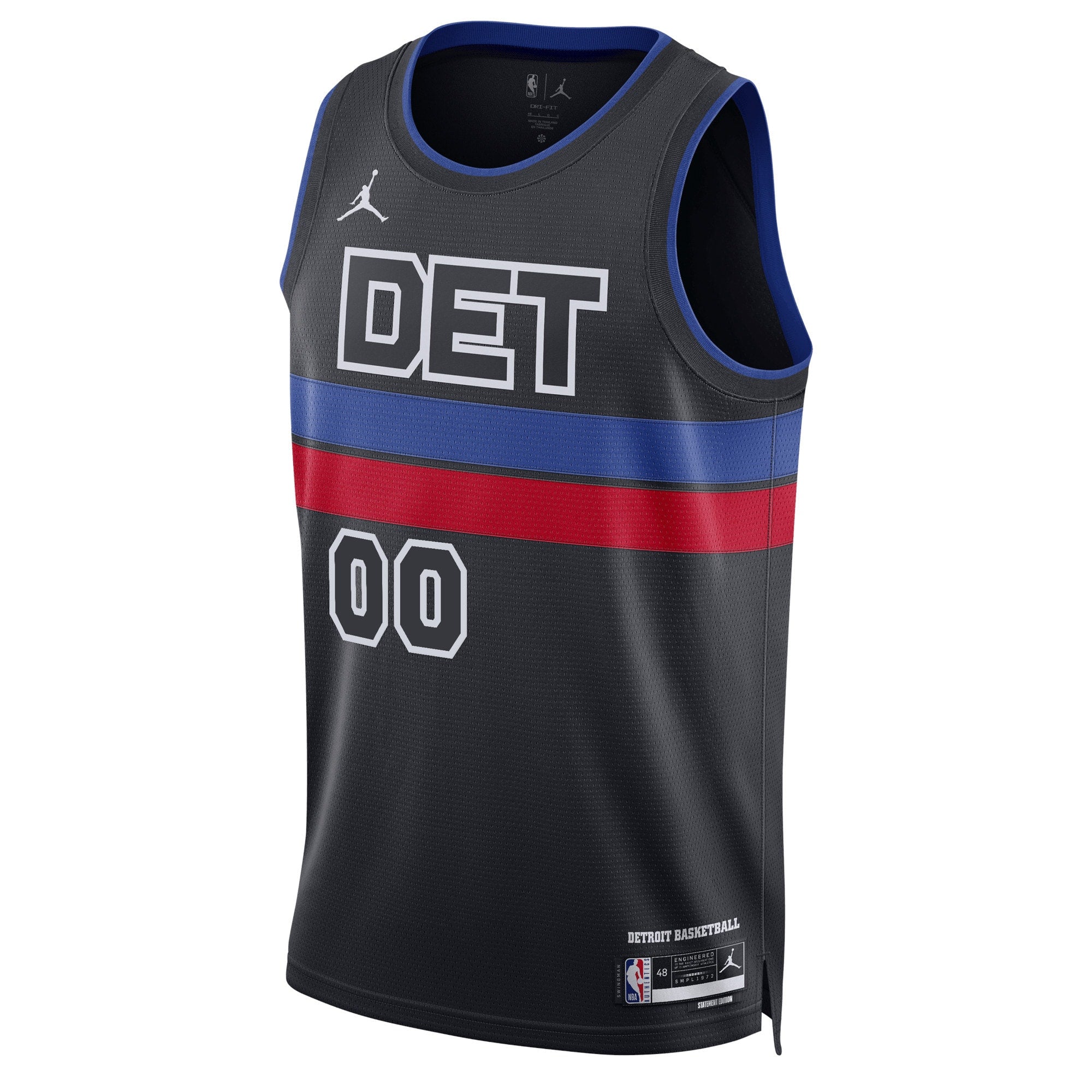 Alternative view of Jordan Pistons Black Jersey - Jordan Detroit Pistons Black Statement