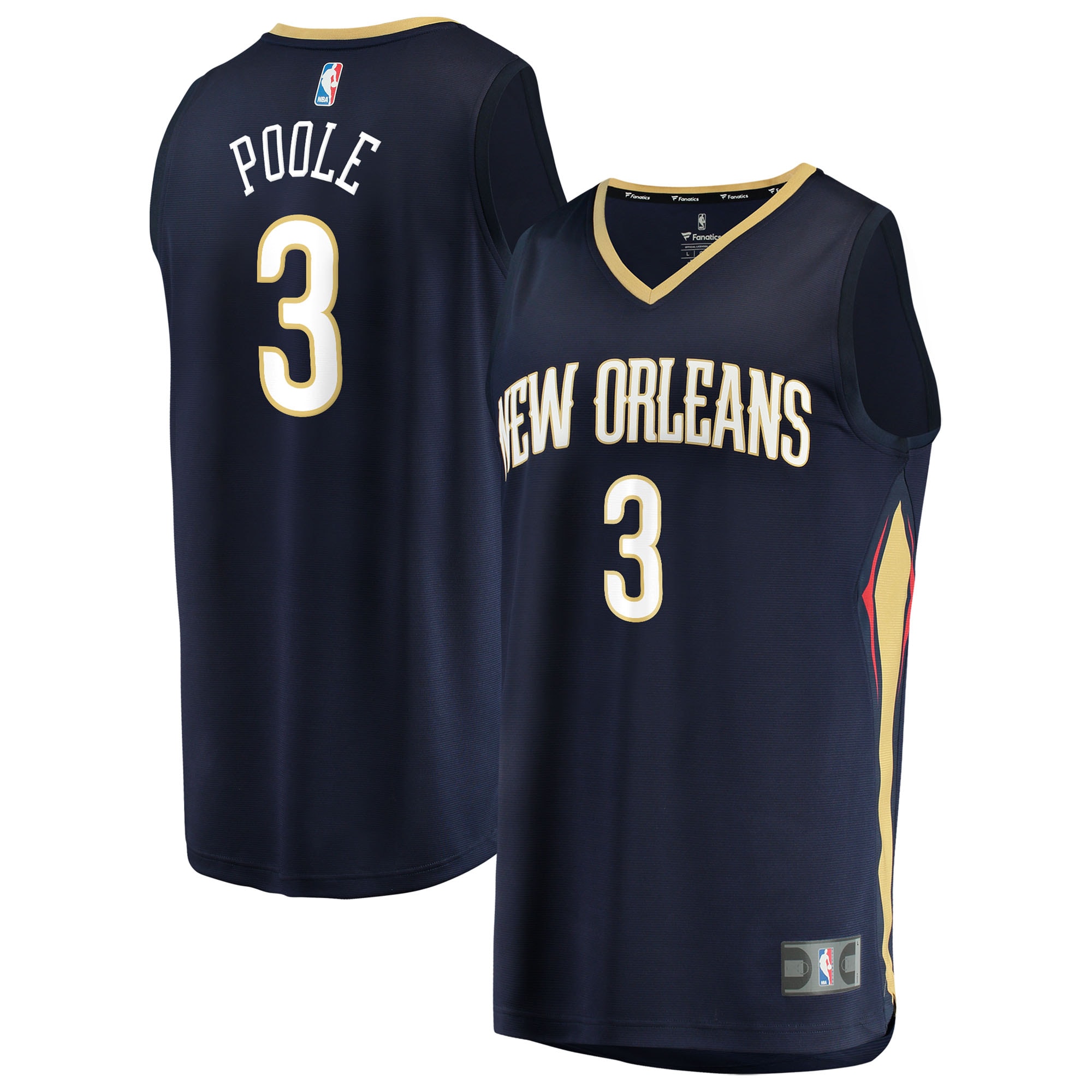 Jordan Poole New Orleans Pelicans Fanatics Fast Break Jersey - Navy - Icon Edition