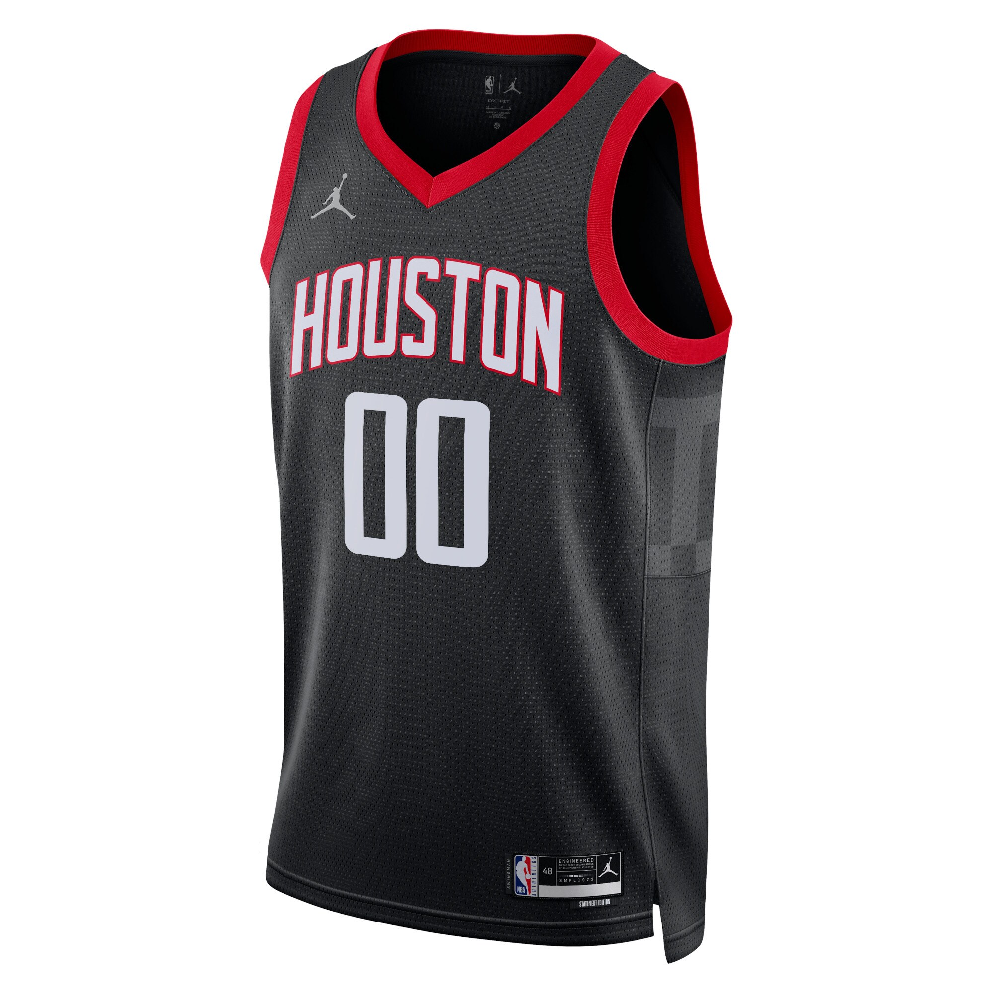 Alternative view of Jordan Rockets Black Custom Jersey - Jordan Houston Rockets Black