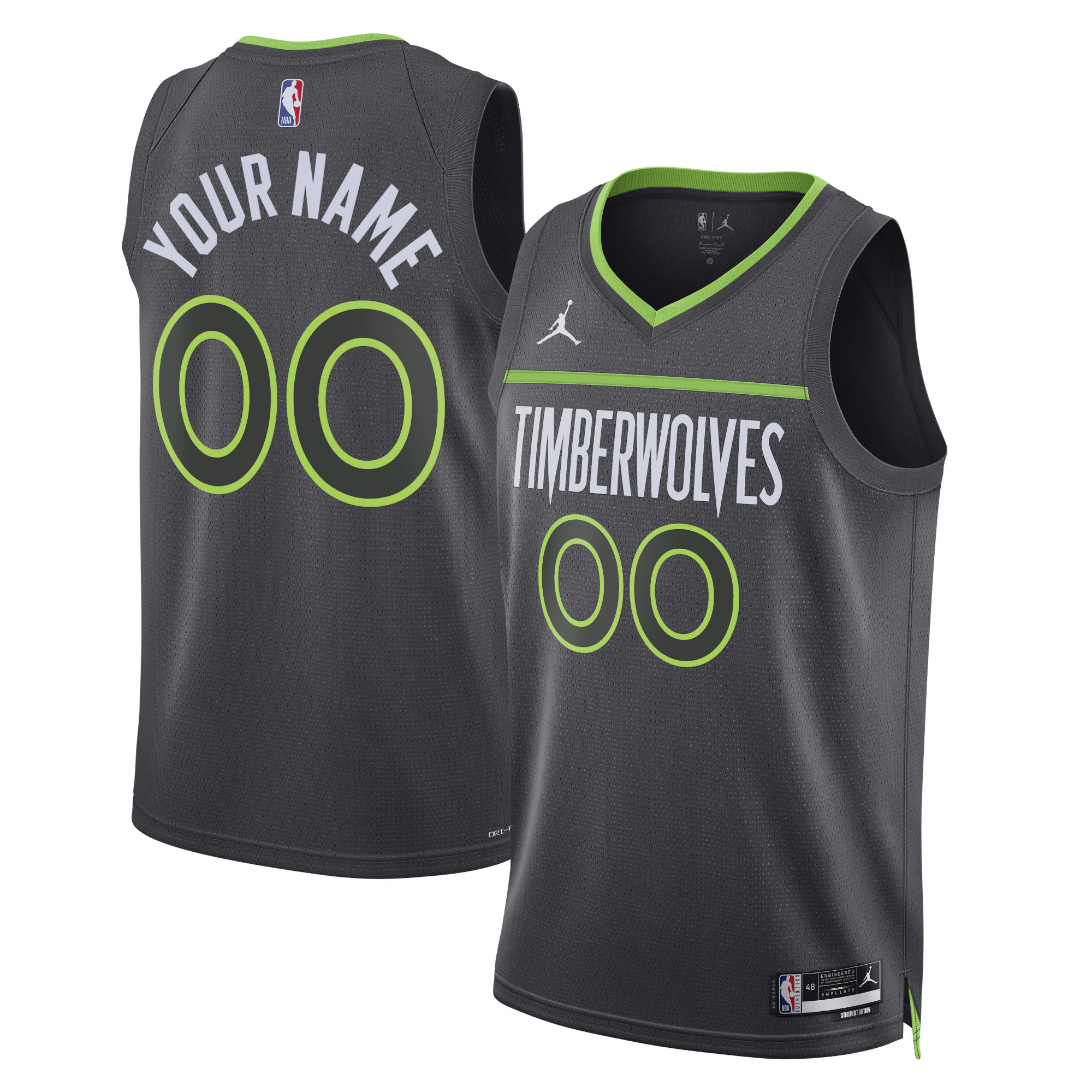 Alternative view of Jordan Timberwolves Gray Jersey - Custom Statement Edition