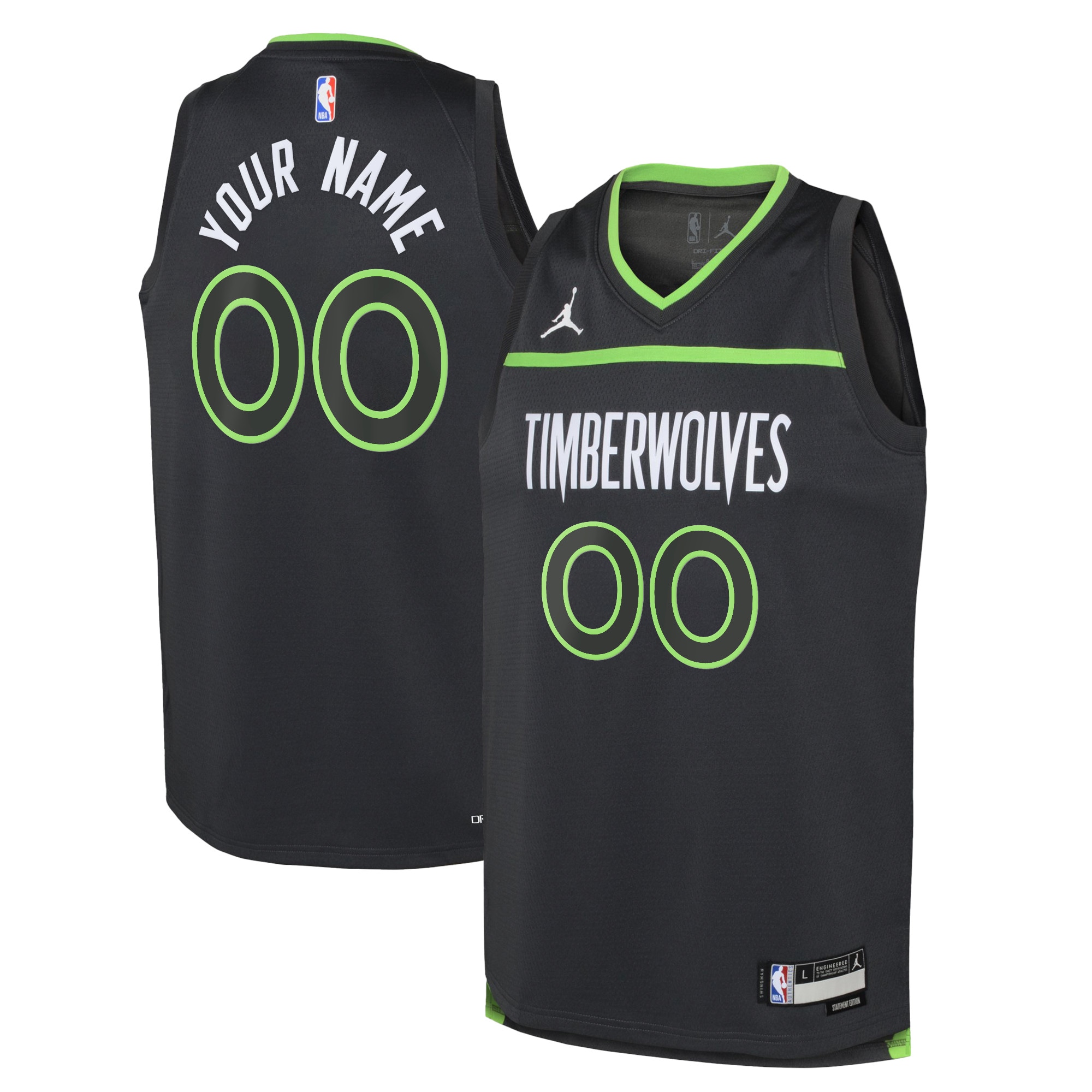 Jordan Timberwolves Gray Jersey - Custom Statement Edition
