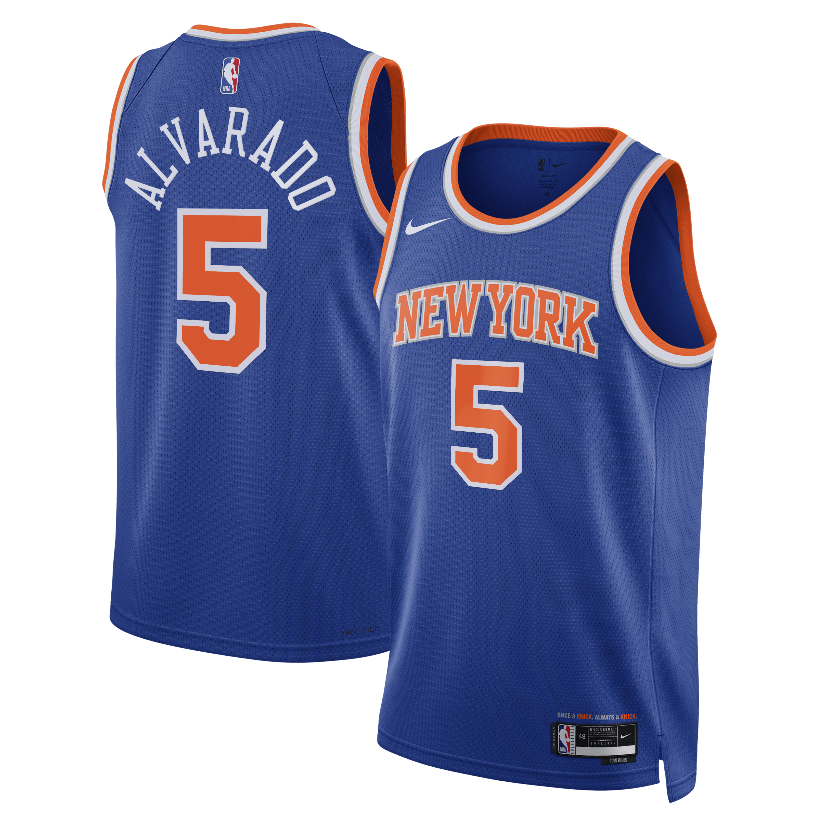 José Alvarado New York Knicks Unisex Swingman Jersey - Icon Edition - Blue