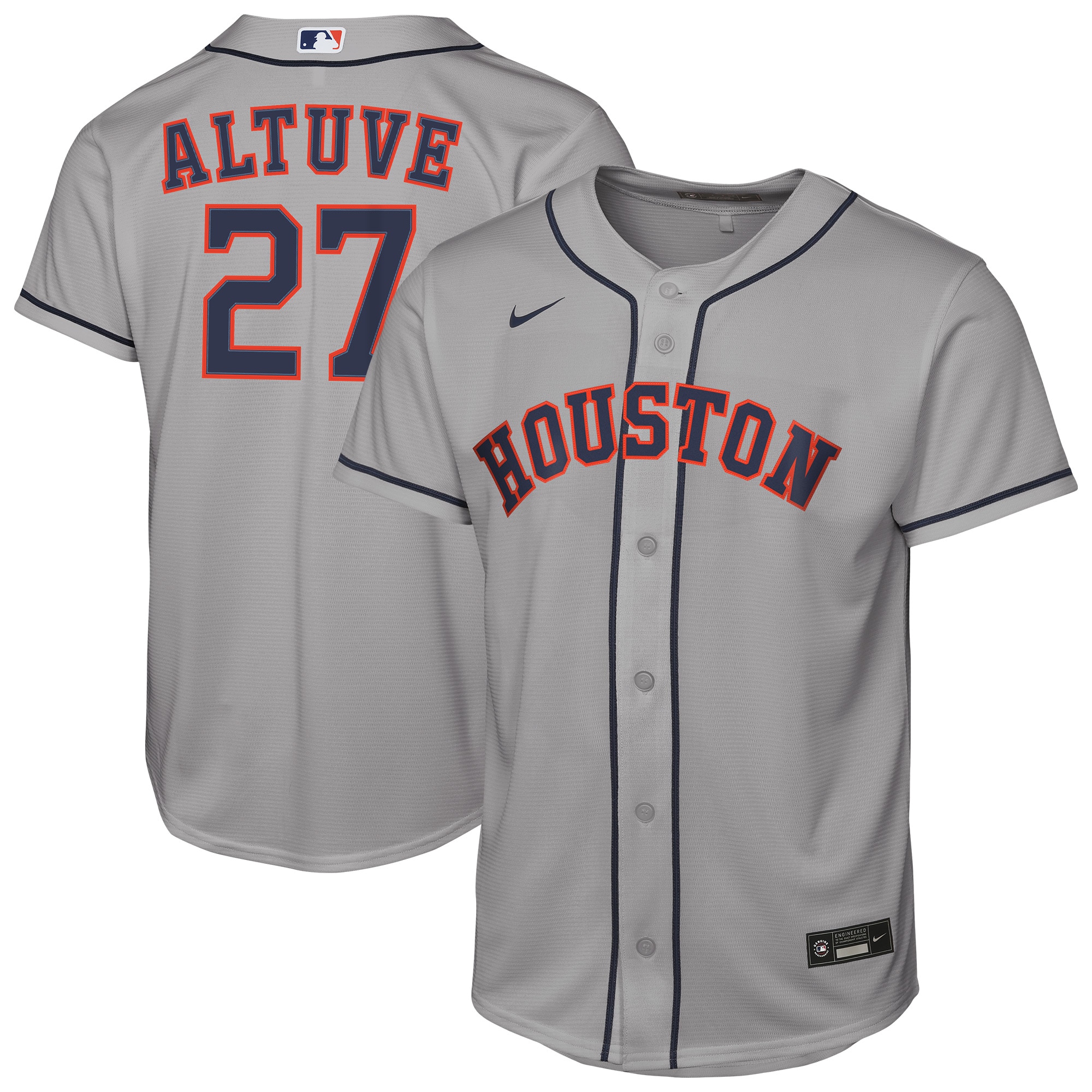 Jose Altuve Houston Astros Youth Road Jersey - Gray
