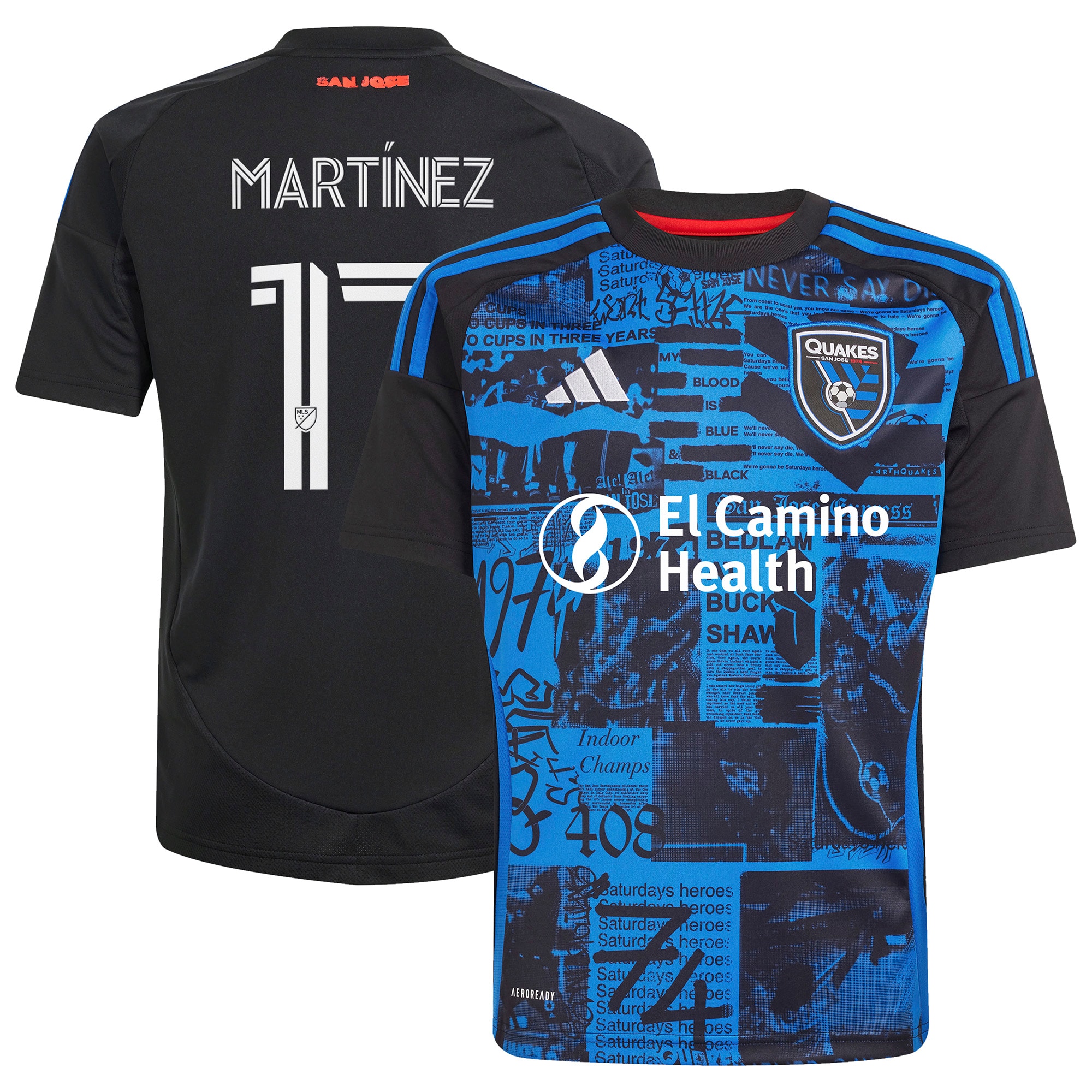 Josef Martinez San Jose Earthquakes Youth 2025 Headliner Player Jersey - Black