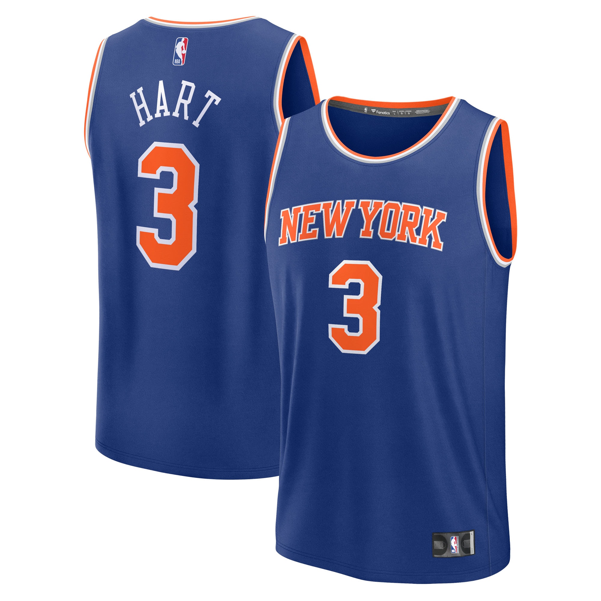 Josh Hart New York Knicks Fanatics Youth Fast Break Player Jersey - Blue - Icon Edition