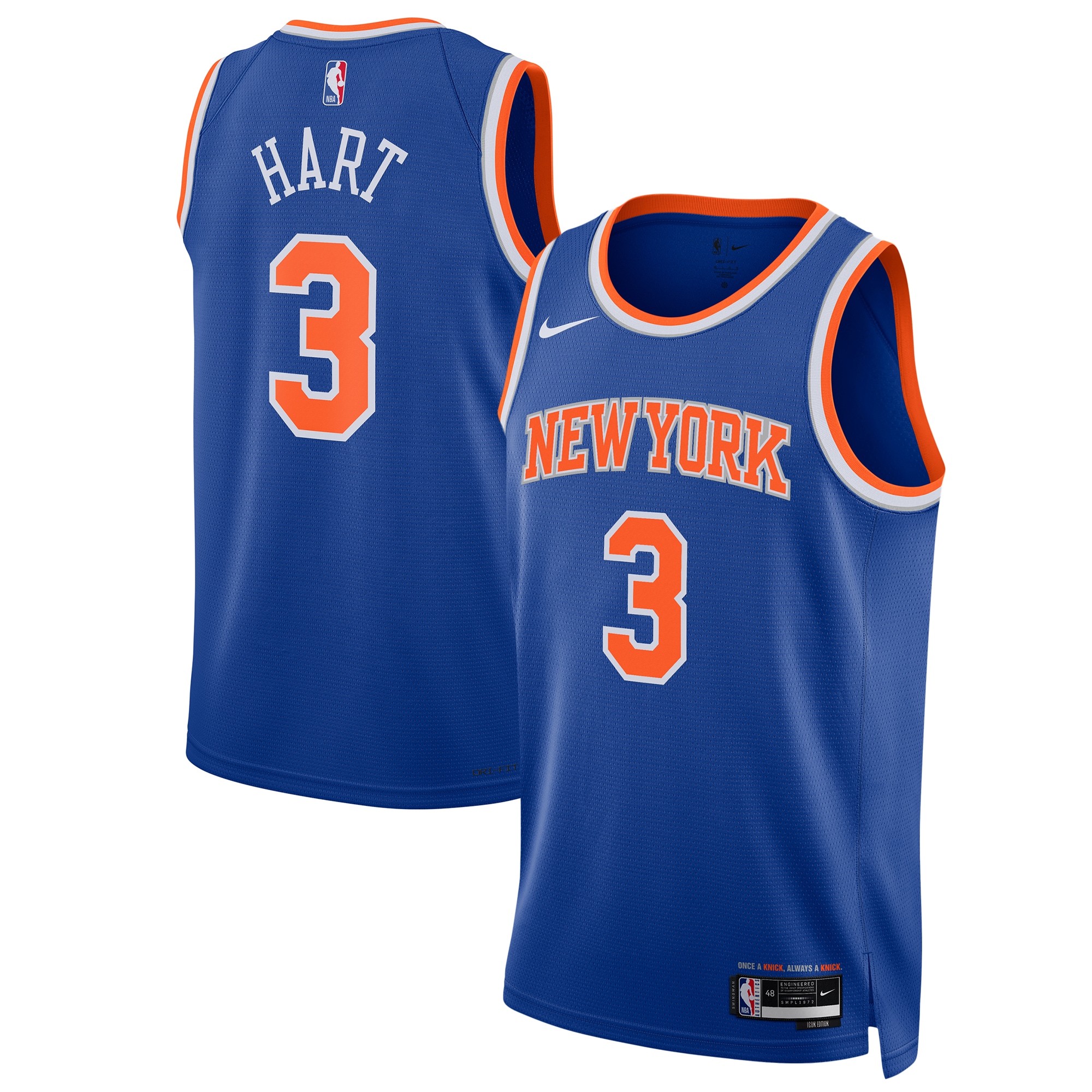 Josh Hart New York Knicks Unisex Swingman Player Jersey - Icon Edition - Blue