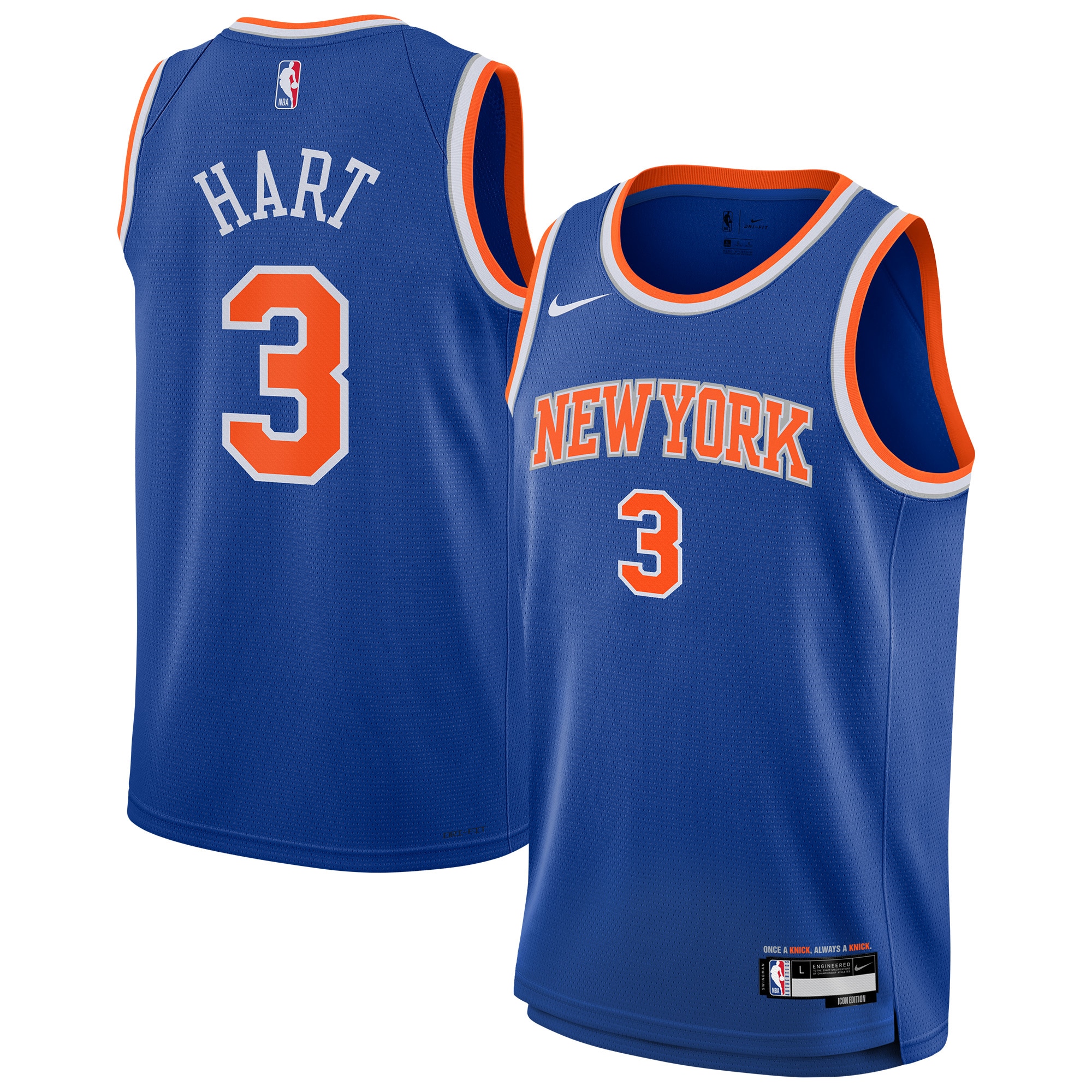 Josh Hart New York Knicks Youth Swingman Jersey - Icon Edition - Blue