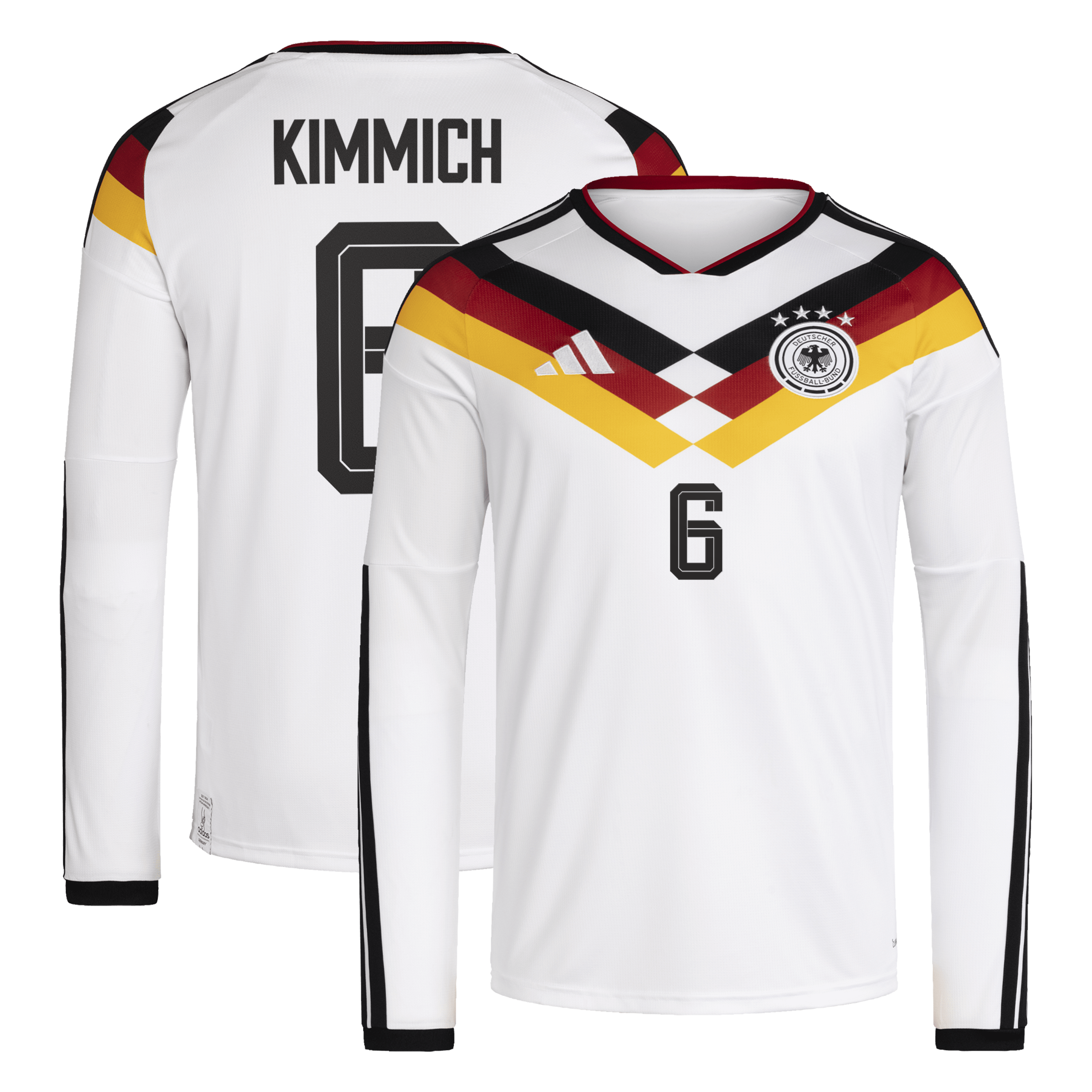 Joshua Kimmich Germany National Team 2026 Home Long Sleeve Jersey - White