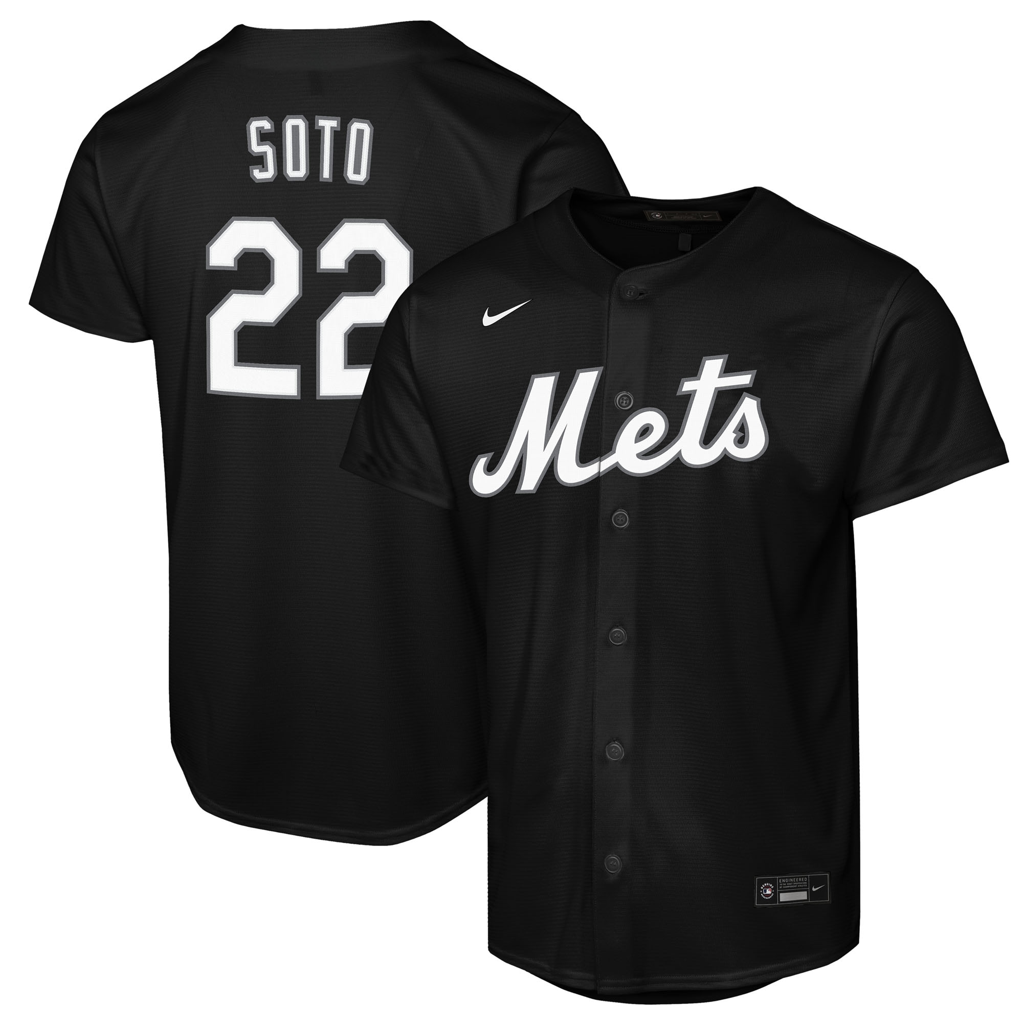 Juan Soto New York Mets Youth Fashion Jersey - Black