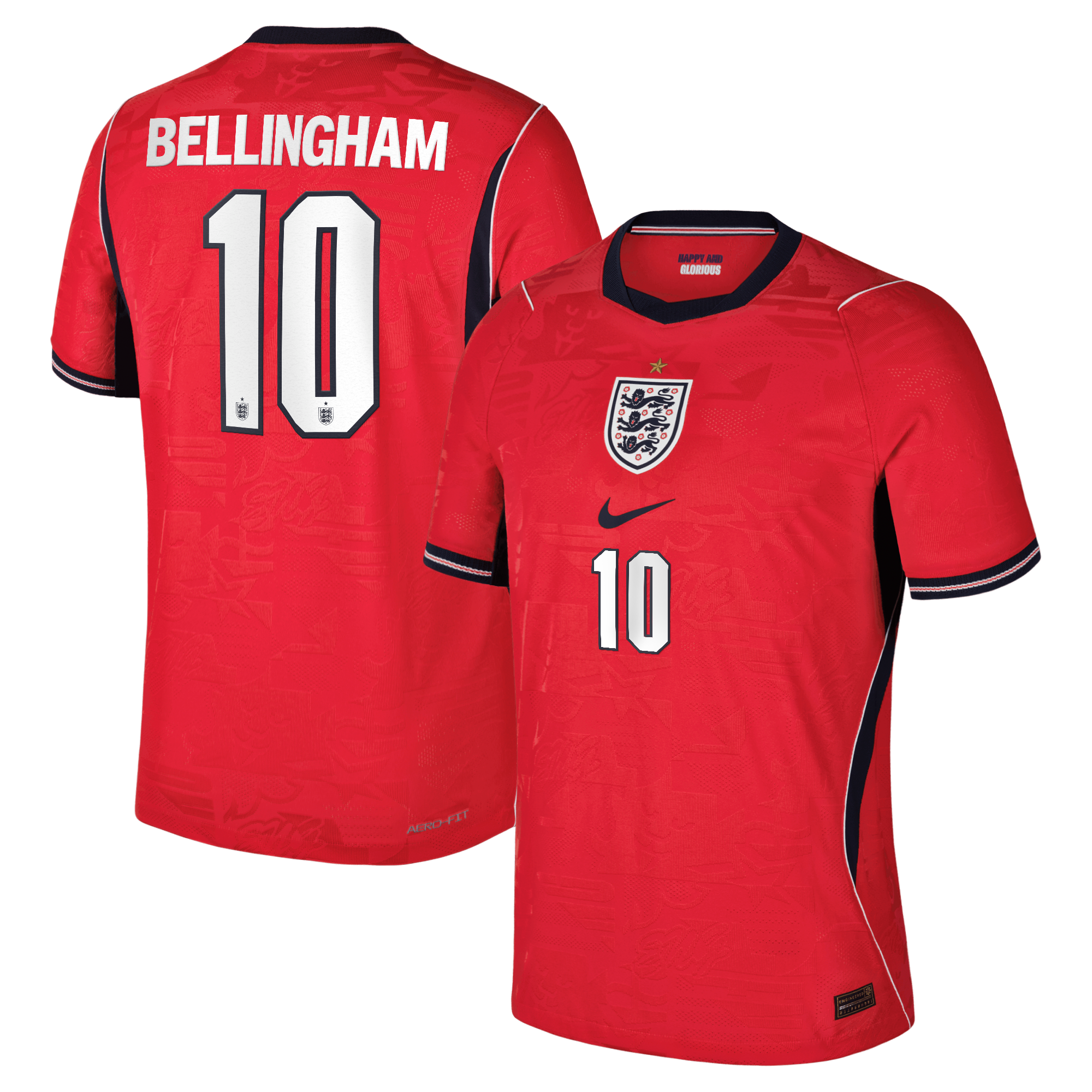 Jude Bellingham England National Team 2026 Away Match Jersey - Red